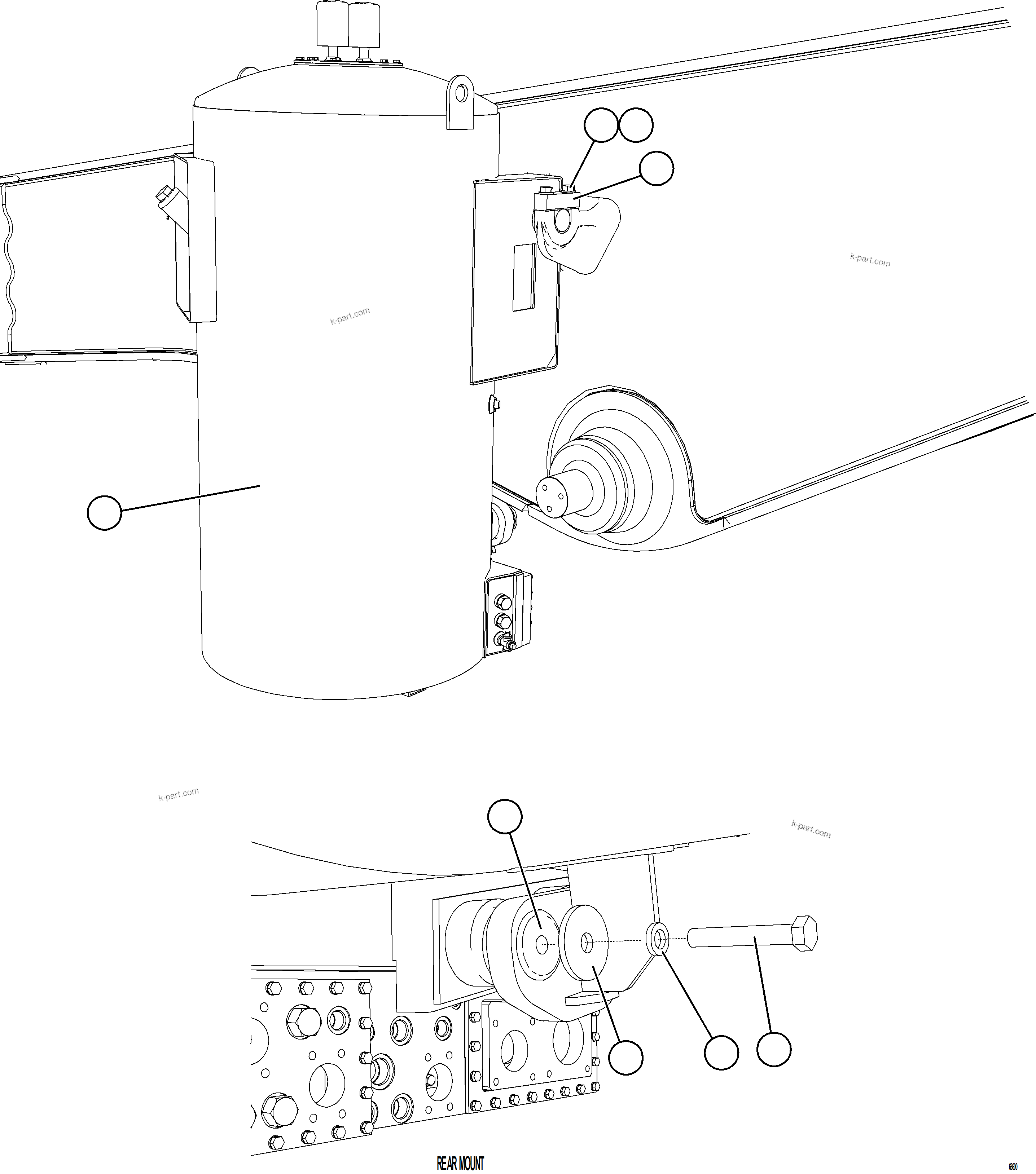Komatsu parts book diagram for AFE75-BC 980E-5 S/N A50221  KCH: HYDRAULIC TANK INSTALLATION