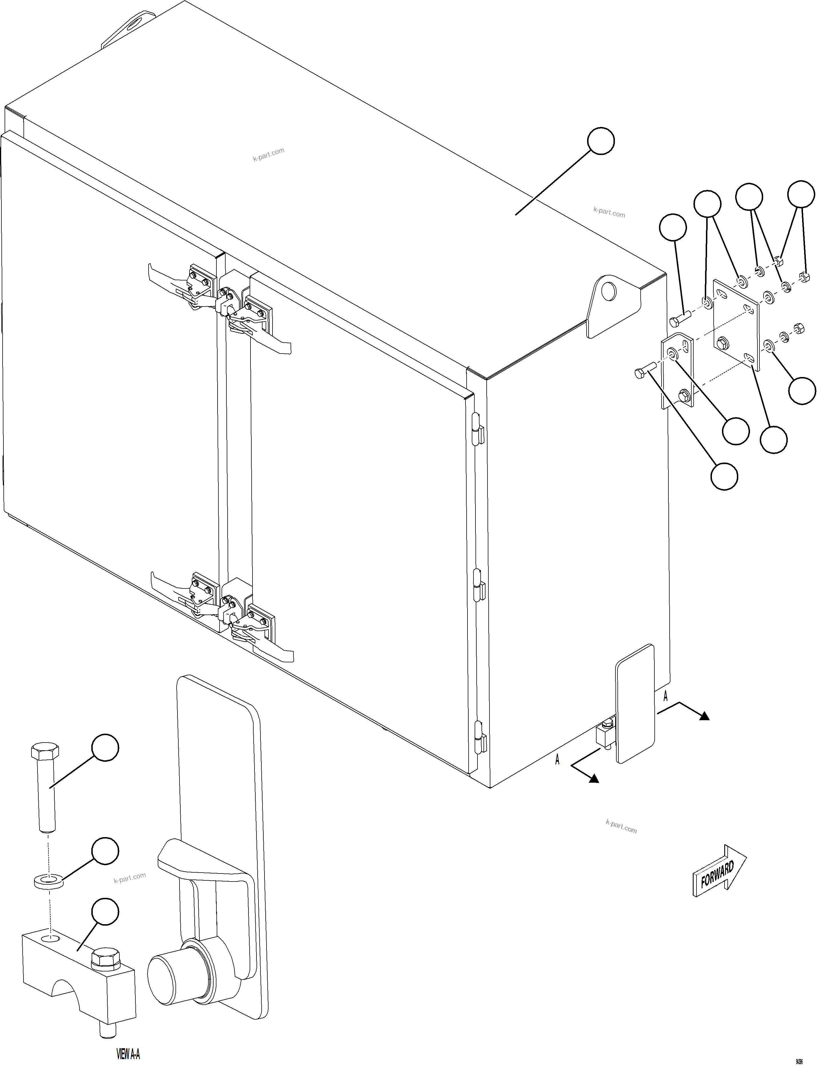 Komatsu parts book diagram for AFE75-BC 980E-5 S/N A50221  KCH: HYDRAULIC BRAKE CABINET INSTALLATION