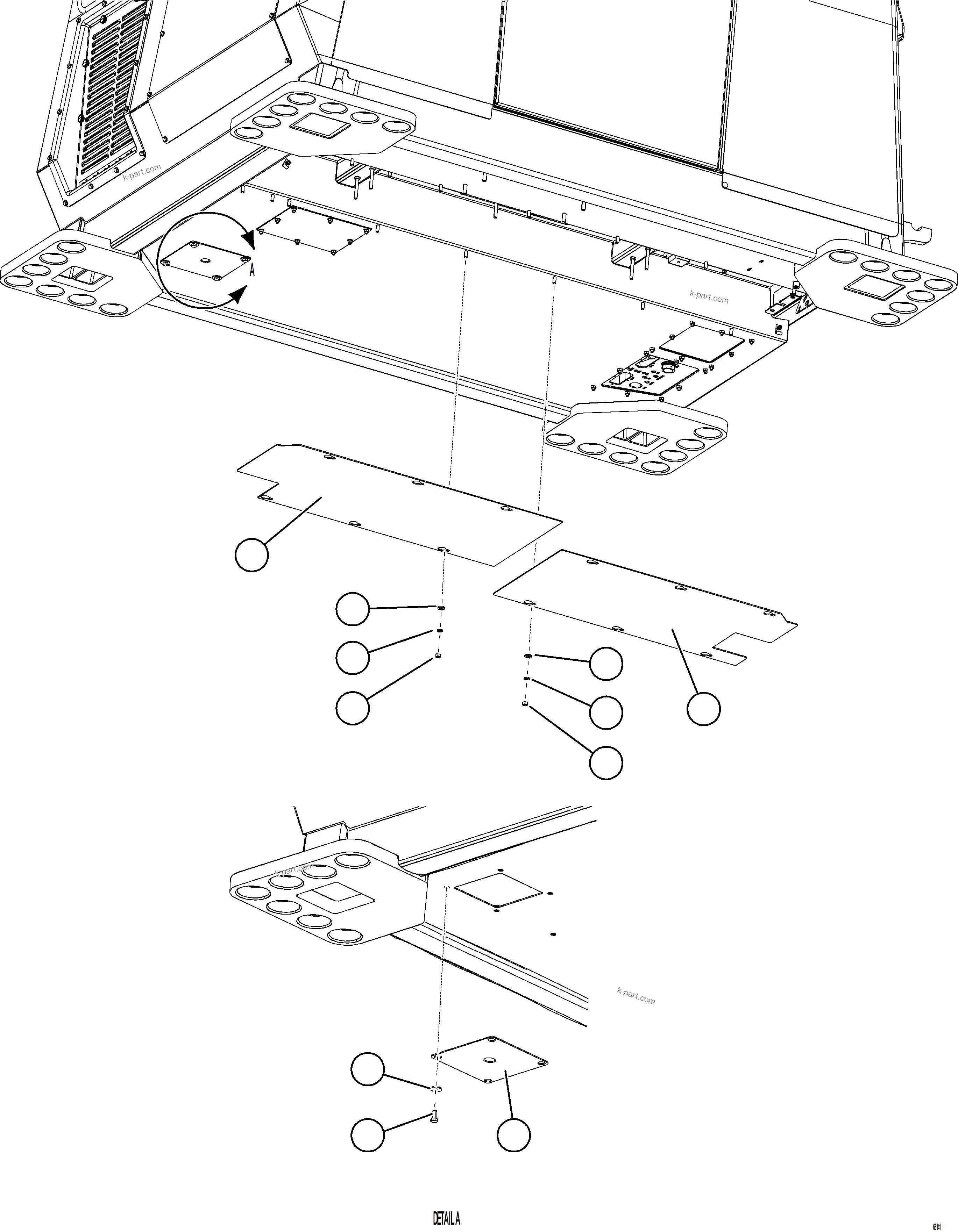 Komatsu parts book diagram for AFE75-BC 980E-5 S/N A50221  KCH: CAB HYDRAULIC HOSE COVERS