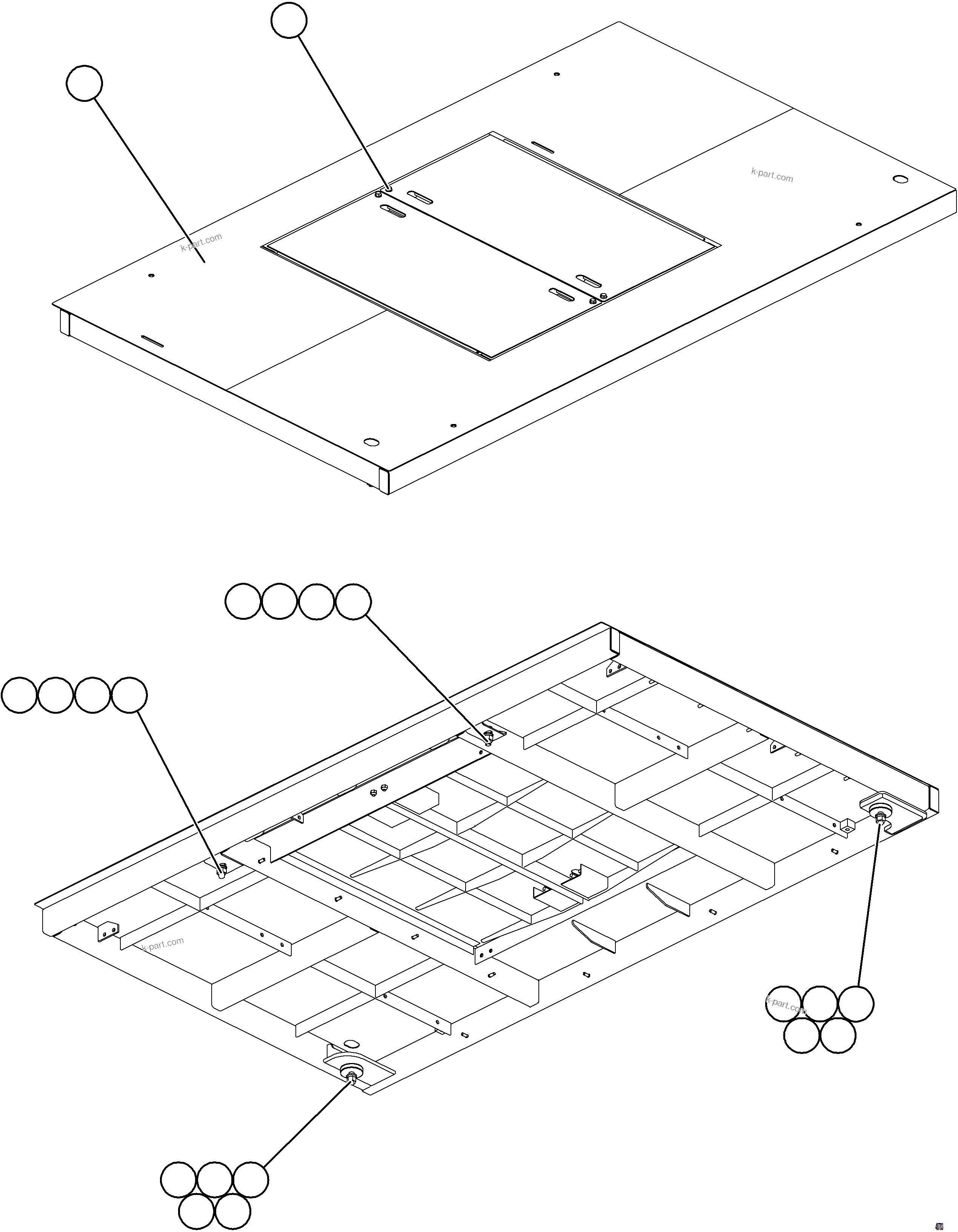 Komatsu parts book diagram for AFE75-BC 980E-5 S/N A50221  KCH: CENTER DECK INSTALLATION
