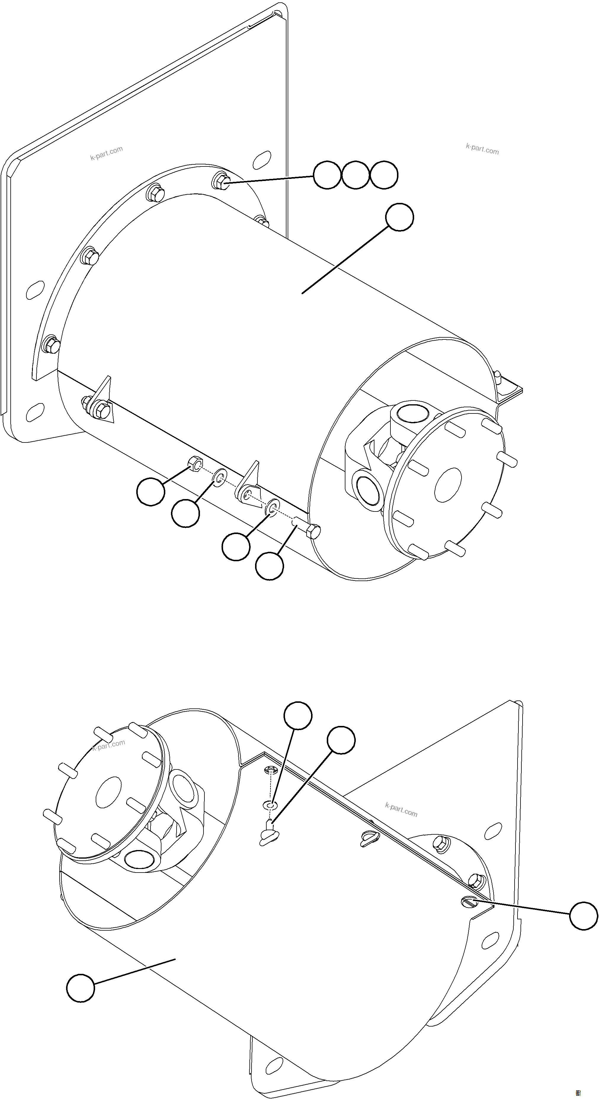 Komatsu parts book diagram for AFE75-BC 980E-5 S/N A50221  KCH: DRIVESHAFT GUARDS