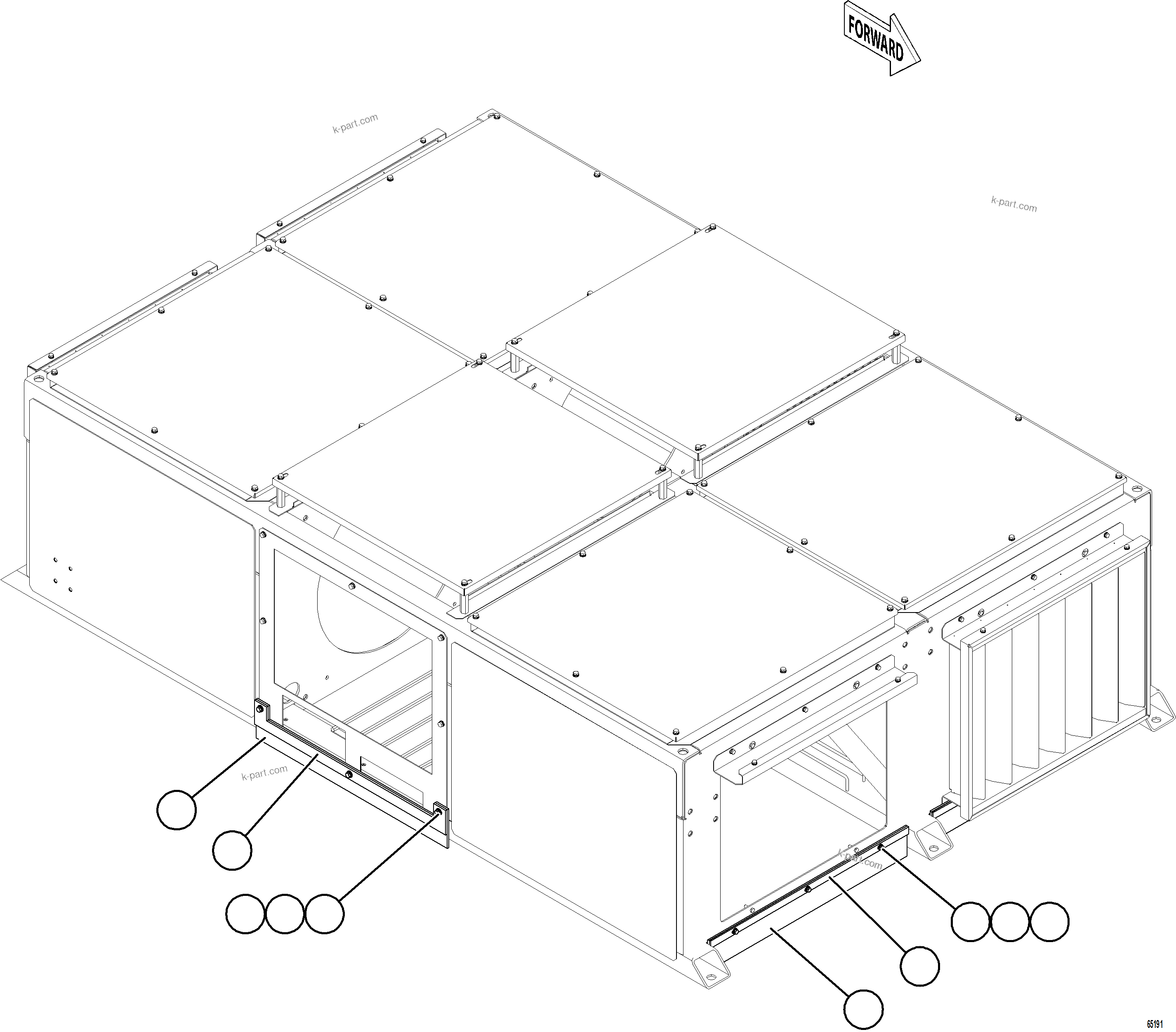 Komatsu parts book diagram for AFE75-BC 980E-5 S/N A50221  KCH: DECK MUD FLAPS    2/3
