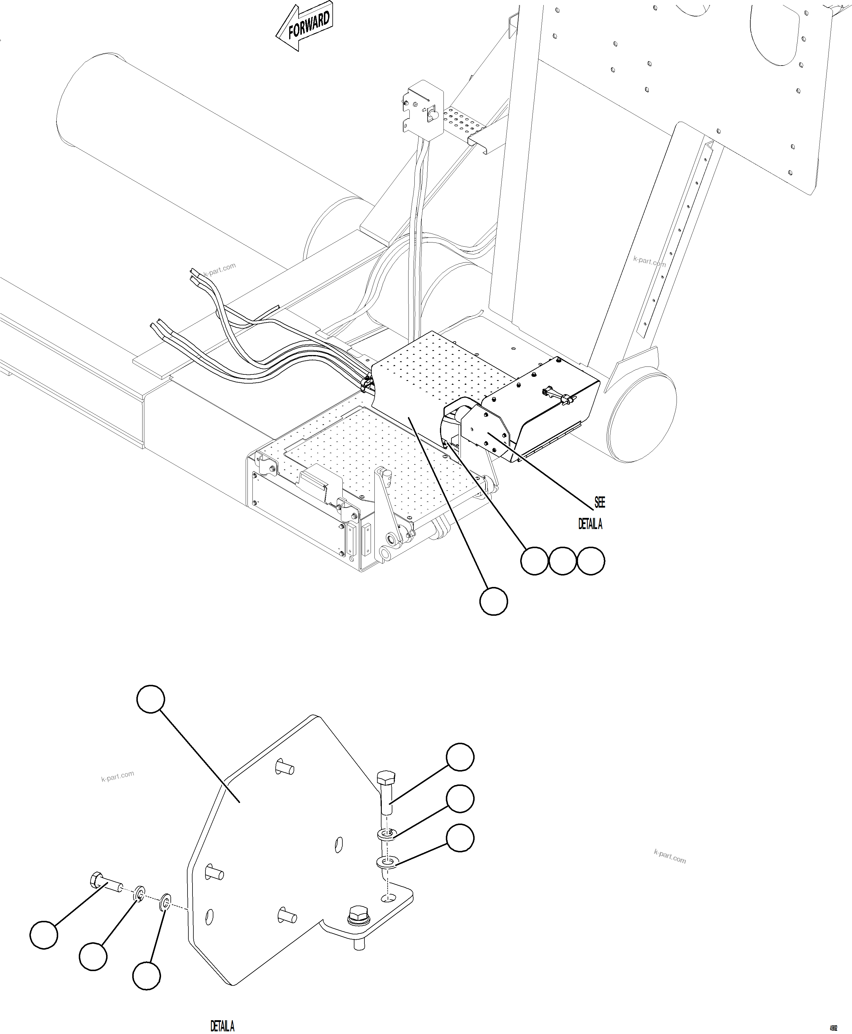 Komatsu parts book diagram for AFE75-BC 980E-5 S/N A50221  KCH: ISOLATION BOX WIRING COVERS