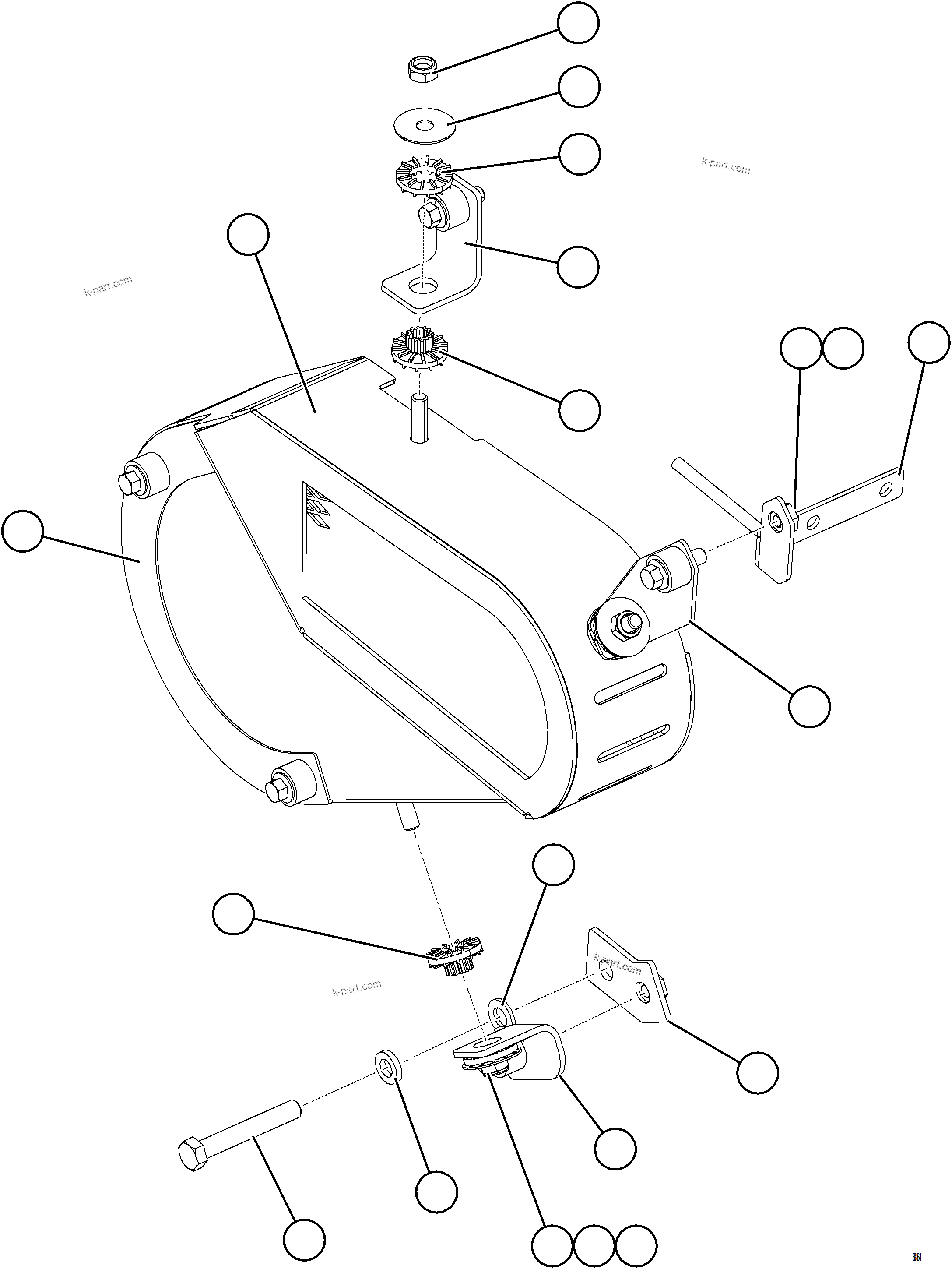 Komatsu parts book diagram for AFE75-BC 980E-5 S/N A50221  KCH: A/C COMPRESSOR GUARD ASSEMBLY