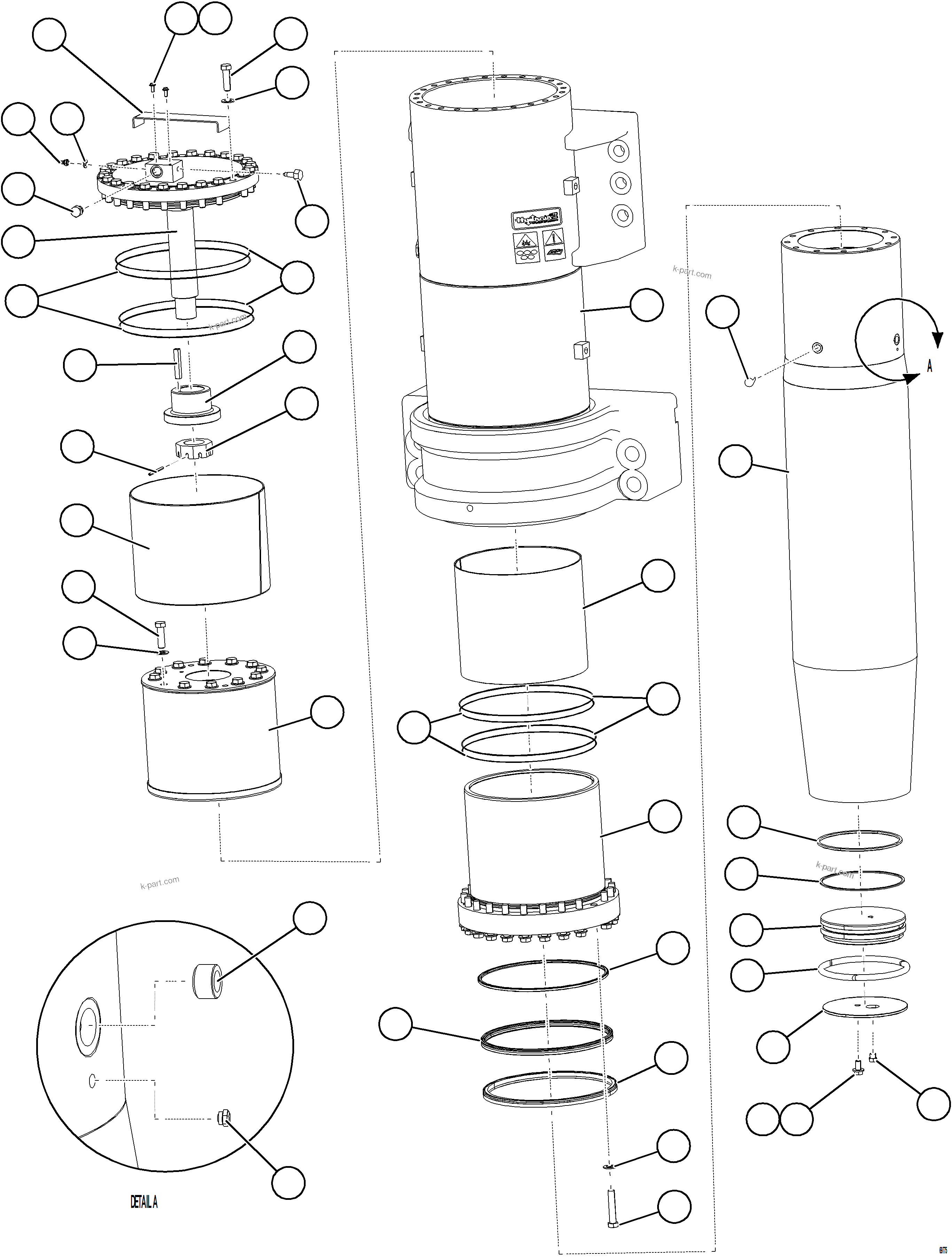 Komatsu parts book diagram for AFE75-BC 980E-5 S/N A50221  KCH: FRONT SUSPENSION ASSEMBLY