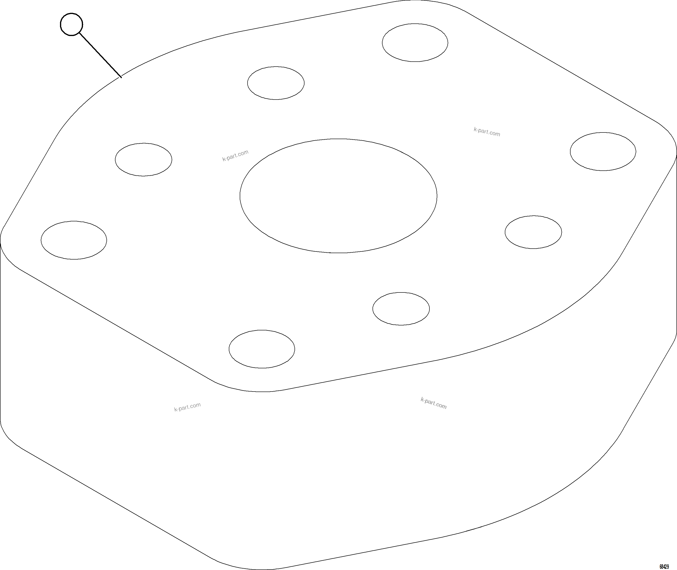 Komatsu parts book diagram for AFE75-BC 980E-5 S/N A50221  KCH: FLUSHING BLOCK