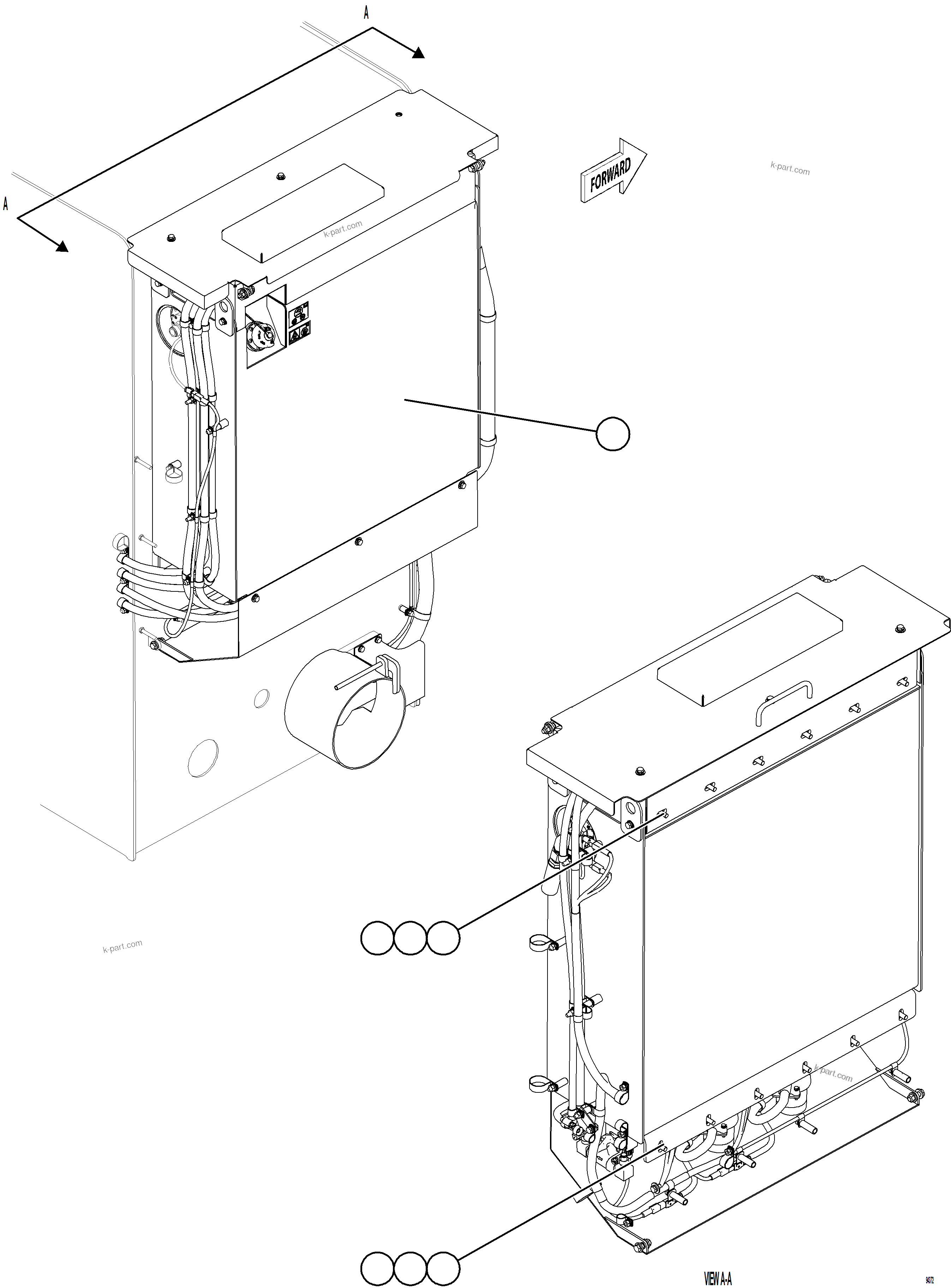 Komatsu parts book diagram for AFE75-BK 980E-5 S/N A50255 - A50256,A50257,A50260 - A50269,A50271 - A50273  KNA: DEF TANK INSTALLATION