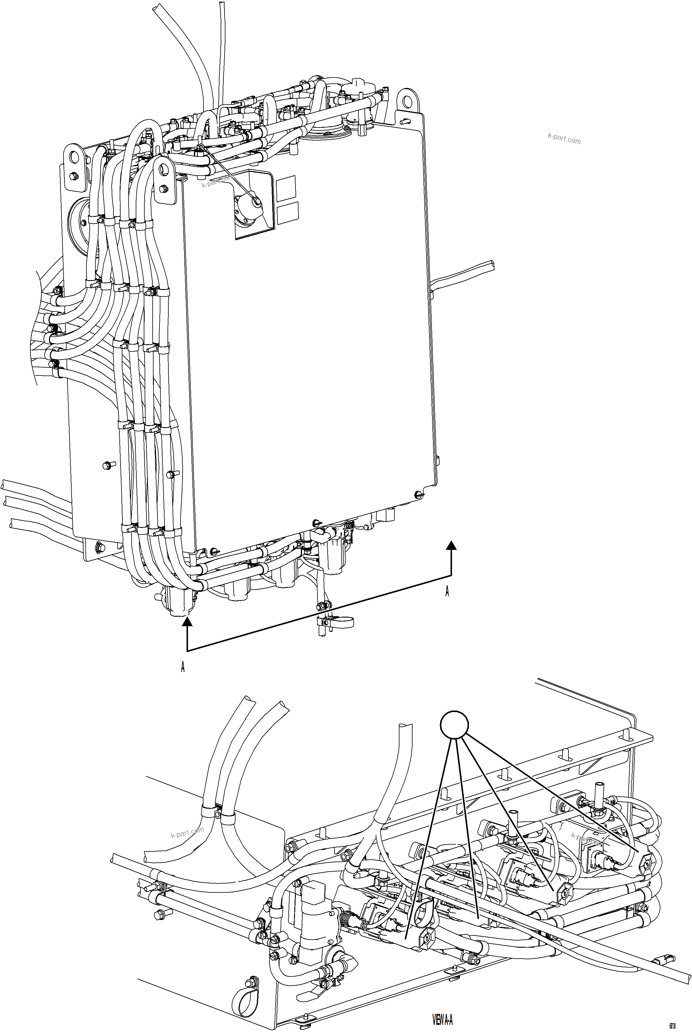 Komatsu parts book diagram for AFE75-BK 980E-5 S/N A50255 - A50256,A50257,A50260 - A50269,A50271 - A50273  KNA: DEF PUMP MODULE