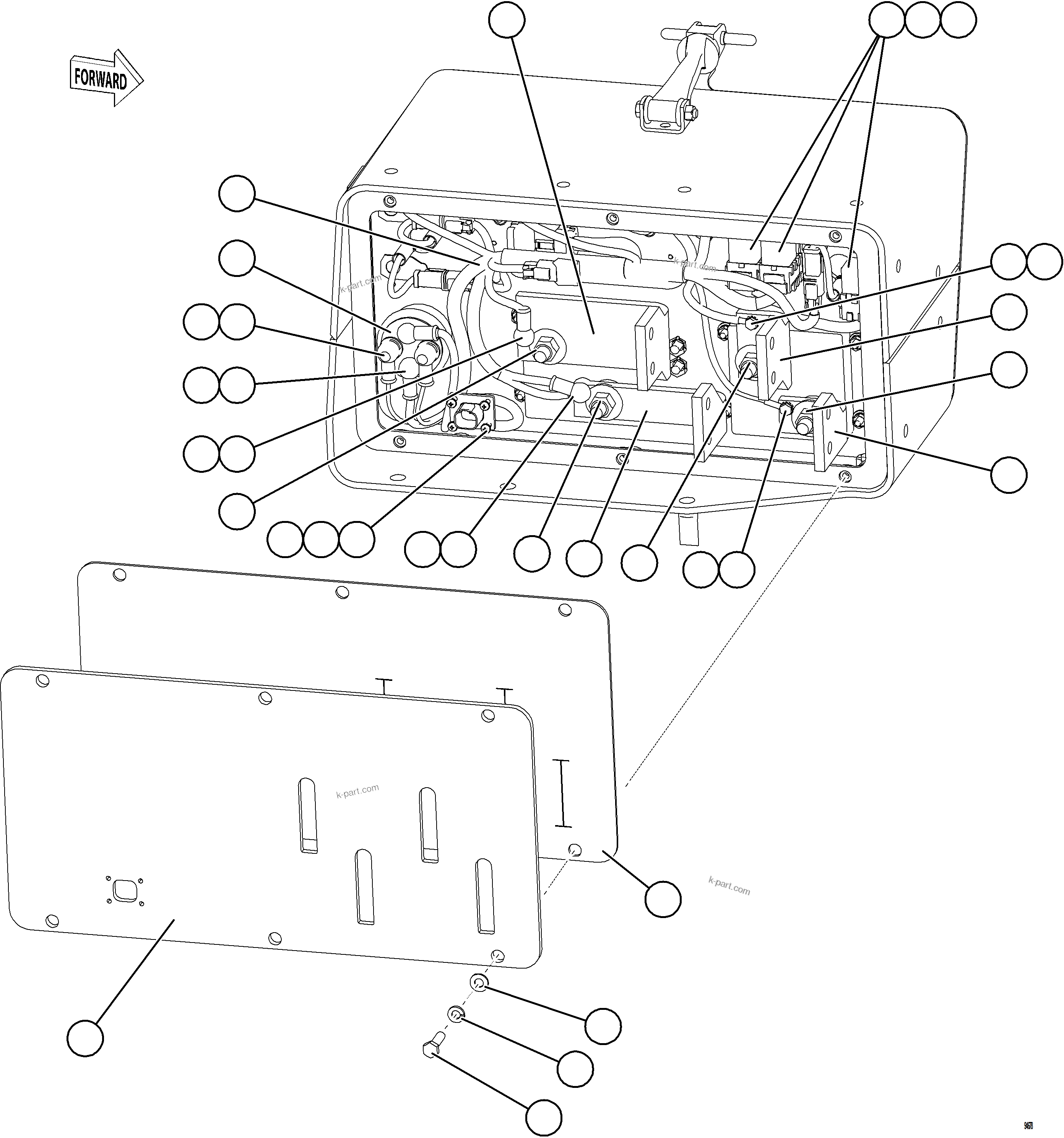 Komatsu parts book diagram for AFE75-BK 980E-5 S/N A50255 - A50256,A50257,A50260 - A50269,A50271 - A50273  KNA: ISOLATION BOX    2/3