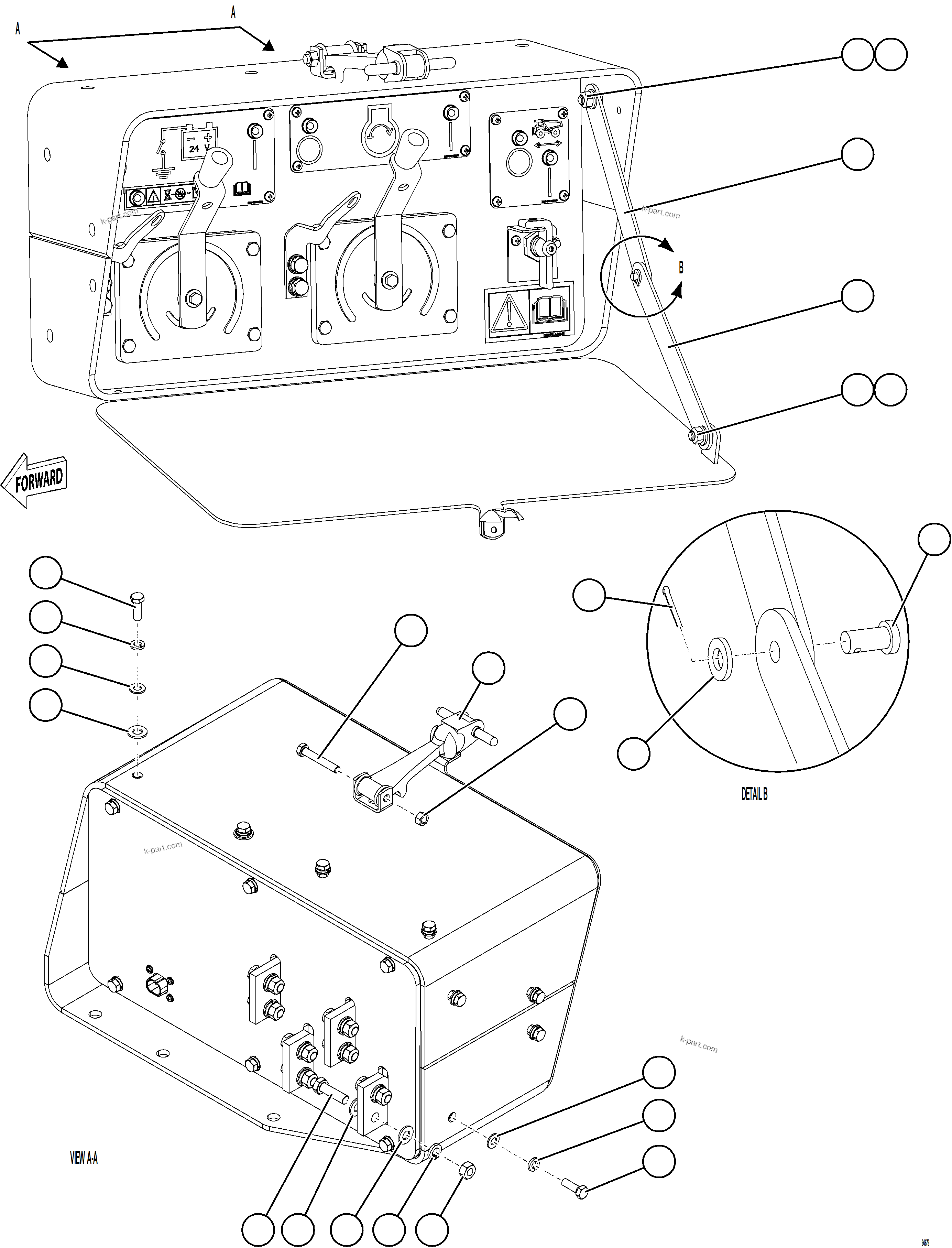 Komatsu parts book diagram for AFE75-BK 980E-5 S/N A50255 - A50256,A50257,A50260 - A50269,A50271 - A50273  KNA: ISOLATION BOX    3/3