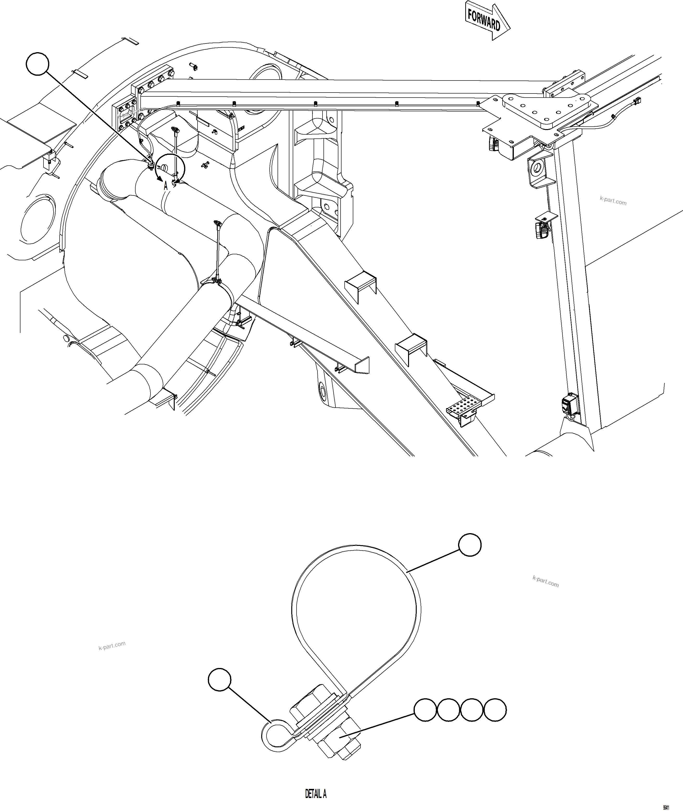 Komatsu parts book diagram for AFE75-BK 980E-5 S/N A50255 - A50256,A50257,A50260 - A50269,A50271 - A50273  KNA: ENGINE AIR INTAKE PRESSURE SWITCH