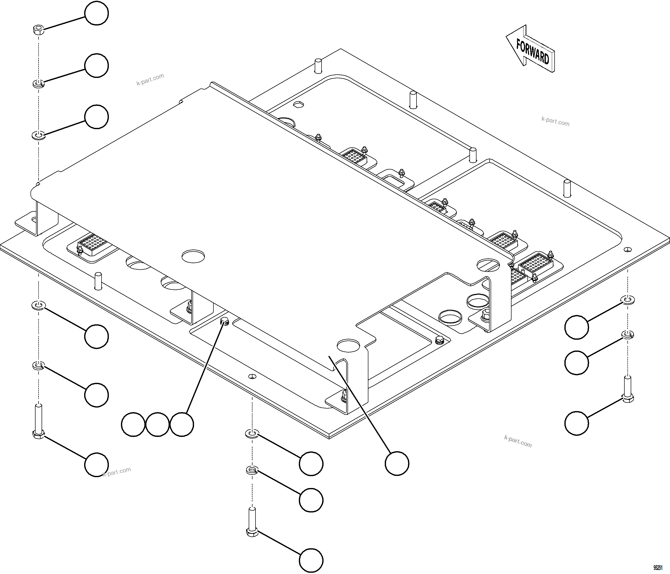 Komatsu parts book diagram for AFE75-BK 980E-5 S/N A50255 - A50256,A50257,A50260 - A50269,A50271 - A50273  KNA: AUXILIARY CONTROL CABINET STRUCTURE    1/3