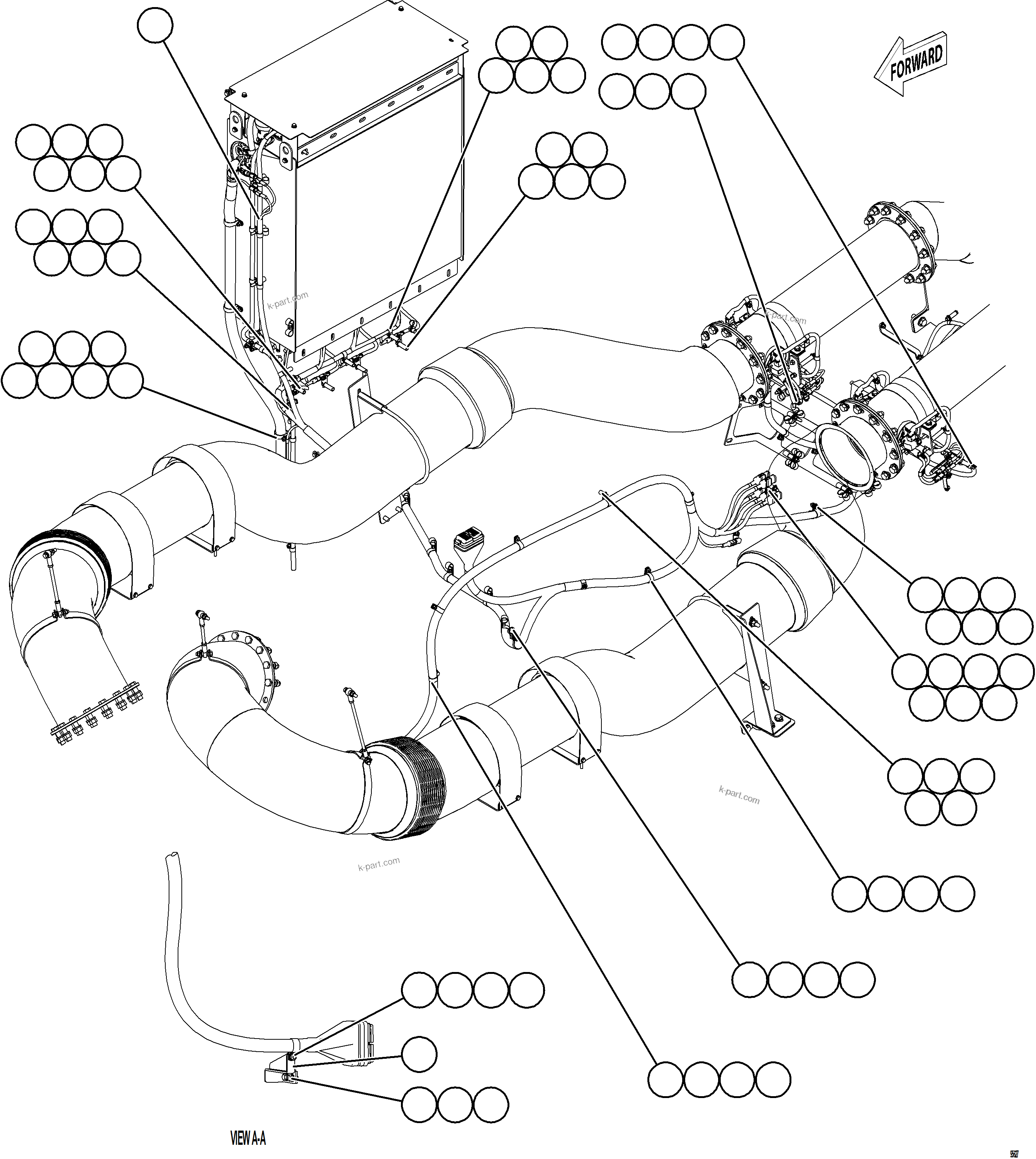 Komatsu parts book diagram for AFE75-BK 980E-5 S/N A50255 - A50256,A50257,A50260 - A50269,A50271 - A50273  KNA: DEF SYSTEM WIRING    1/5