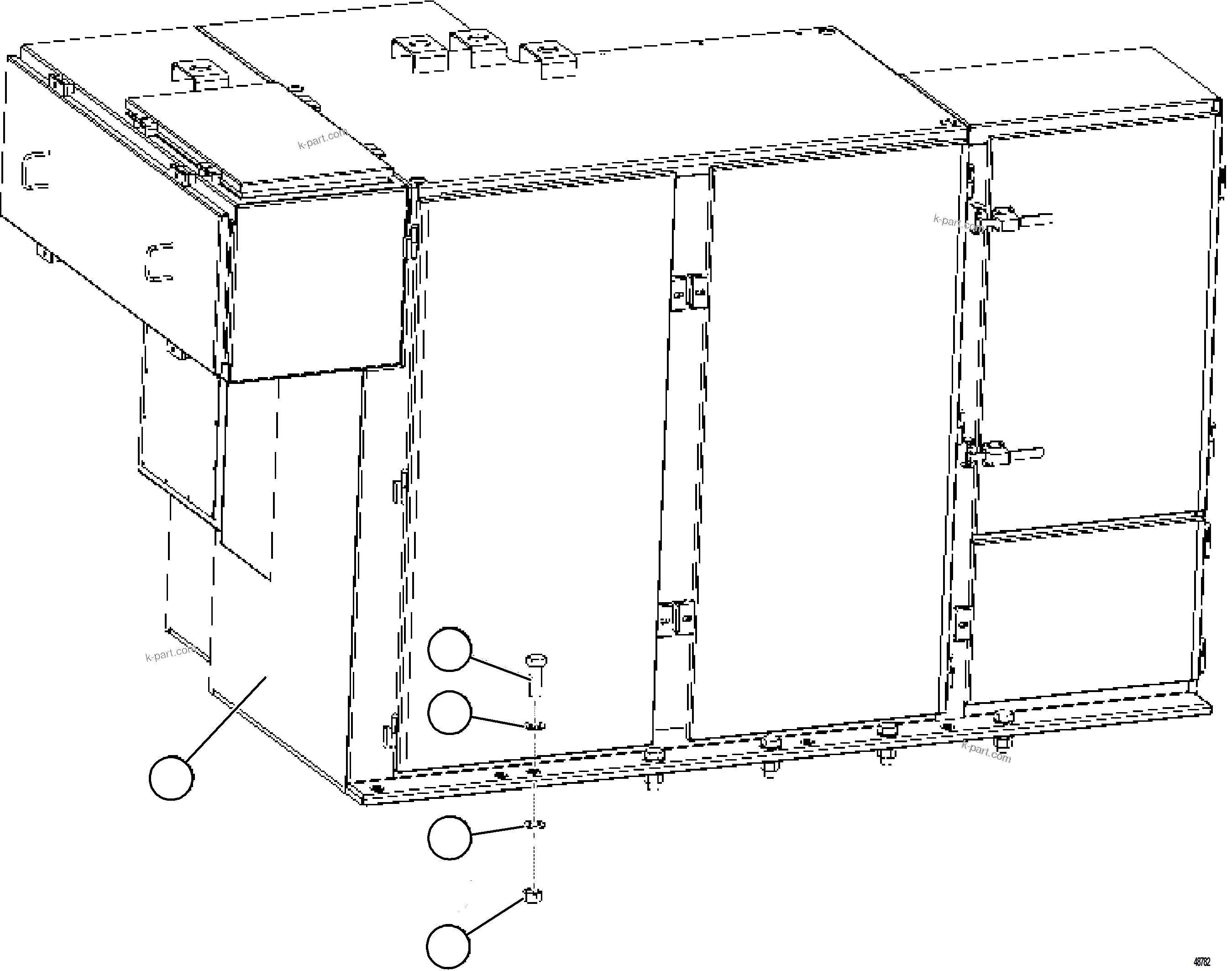 Komatsu parts book diagram for AFE75-BK 980E-5 S/N A50255 - A50256,A50257,A50260 - A50269,A50271 - A50273  KNA: CONTROL CABINET INSTALLATION    2/2