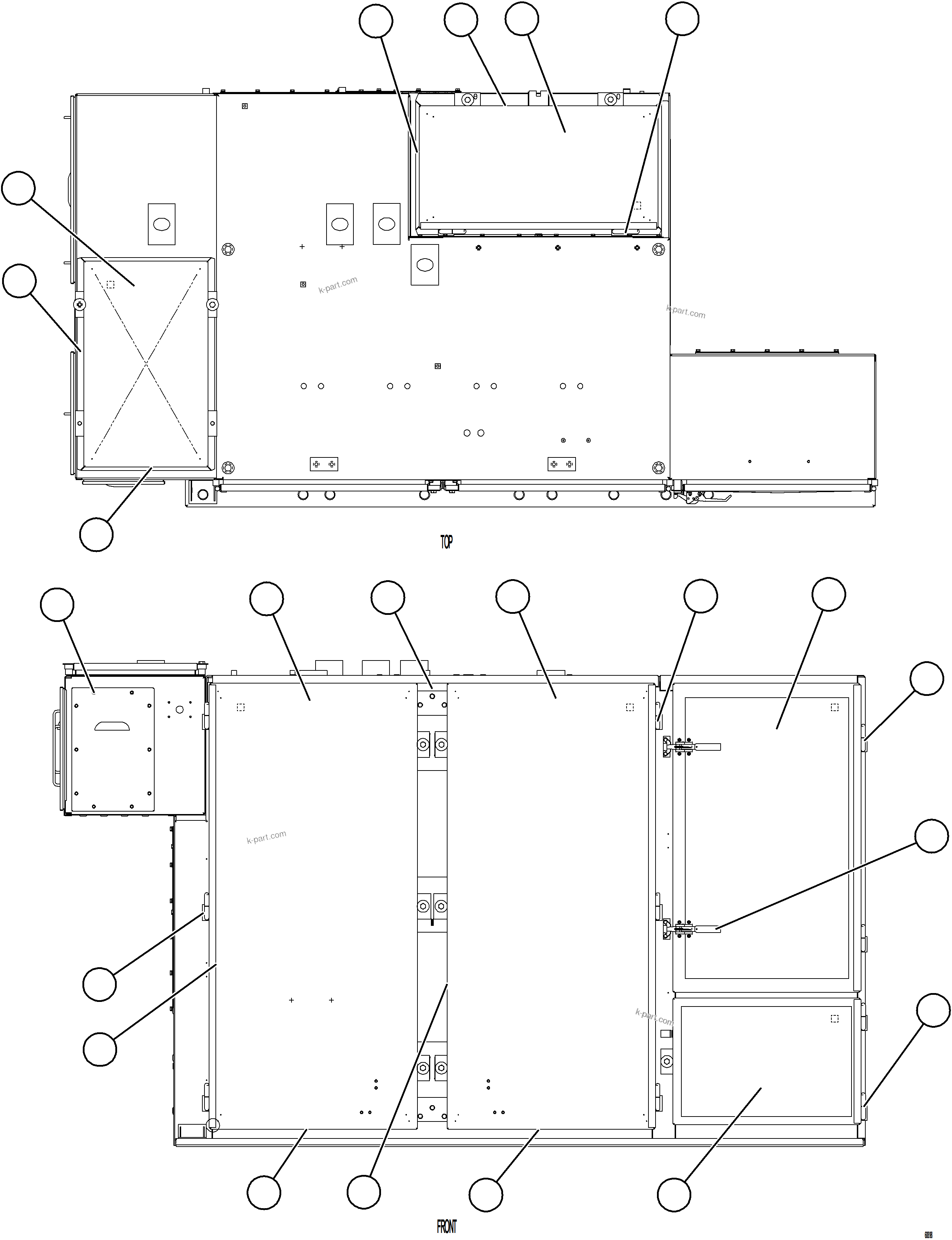 Komatsu parts book diagram for AFE75-BK 980E-5 S/N A50255 - A50256,A50257,A50260 - A50269,A50271 - A50273  KNA: CONTROL CABINET    14/17