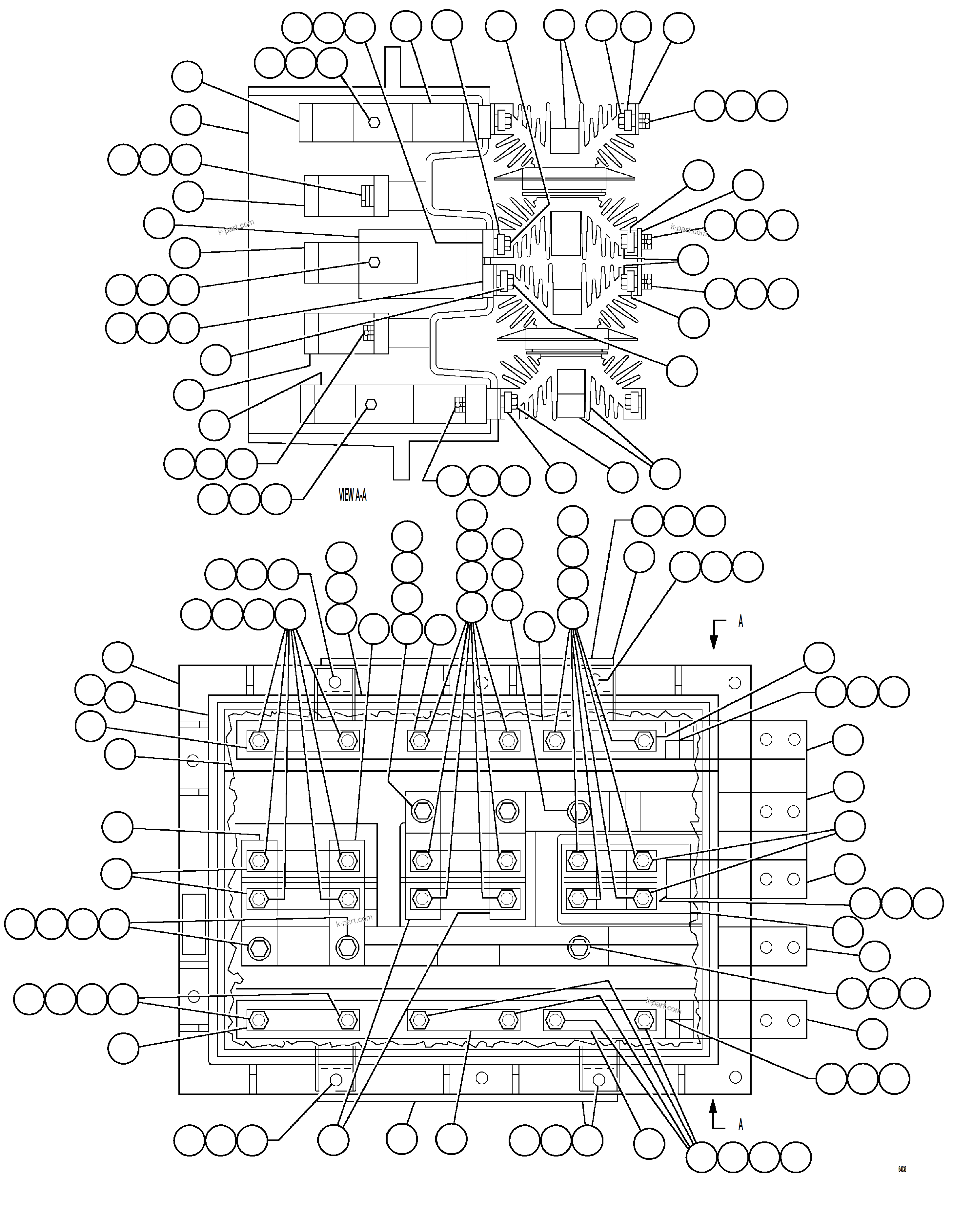 Komatsu parts book diagram for AFE75-BK 980E-5 S/N A50255 - A50256,A50257,A50260 - A50269,A50271 - A50273  KNA: RECTIFIER PANEL