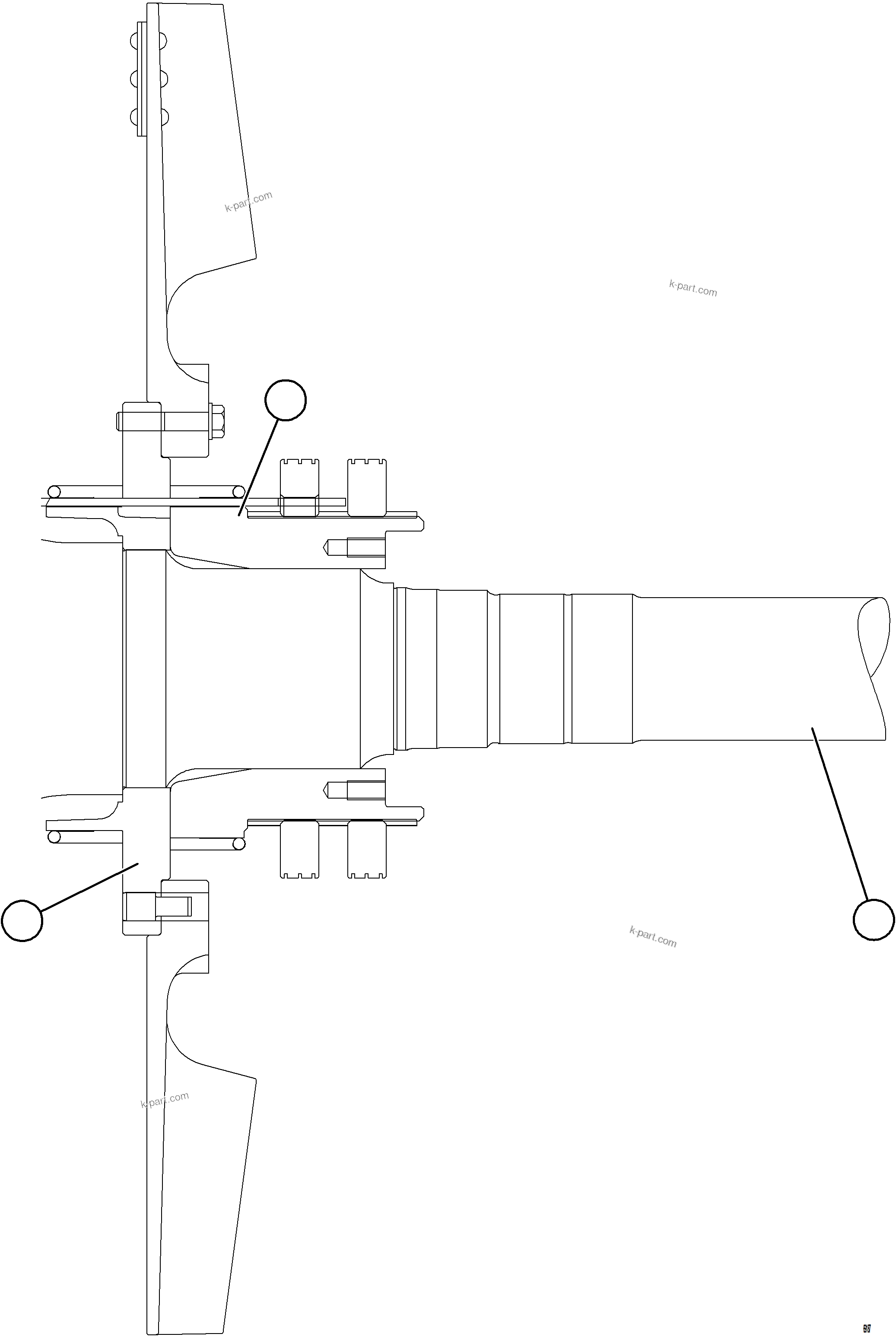 Komatsu parts book diagram for AFE75-BK 980E-5 S/N A50255 - A50256,A50257,A50260 - A50269,A50271 - A50273  KNA: ALTERNATOR ROTOR ASSEMBLY    5/5
