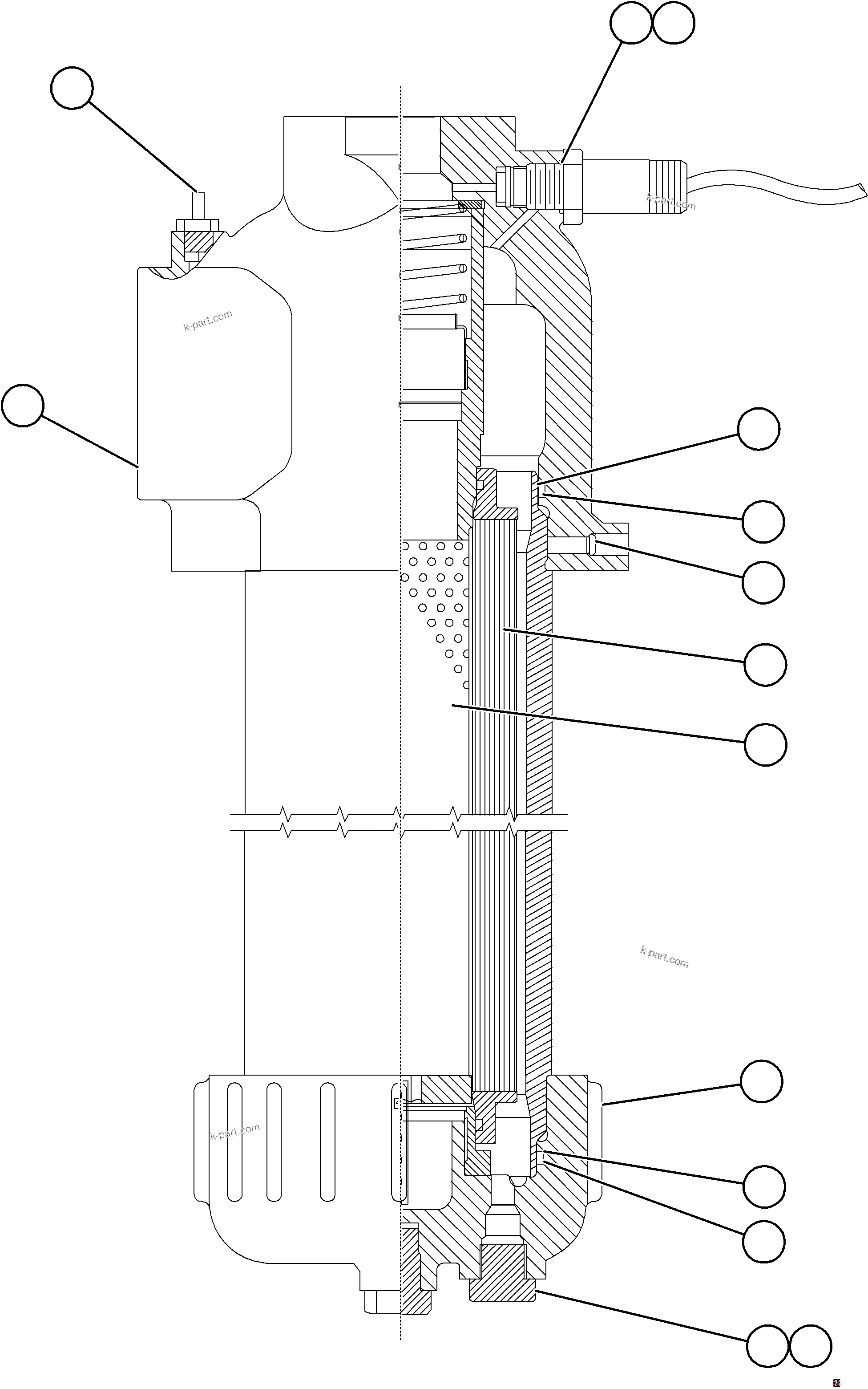 Komatsu parts book diagram for AFE75-BK 980E-5 S/N A50255 - A50256,A50257,A50260 - A50269,A50271 - A50273  KNA: HOIST FILTER ASSEMBLY