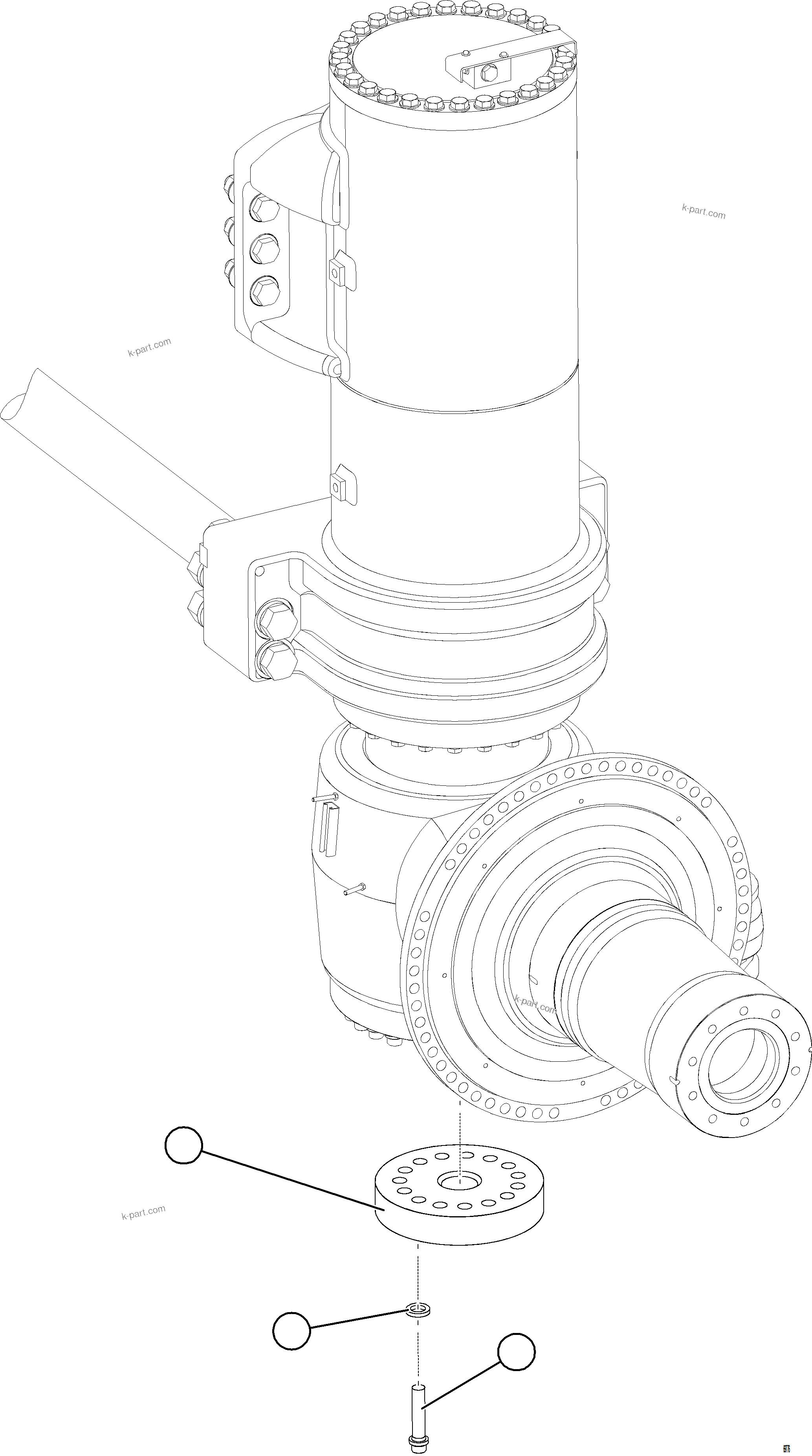 Komatsu parts book diagram for AFE75-BK 980E-5 S/N A50255 - A50256,A50257,A50260 - A50269,A50271 - A50273  KNA: FRONT SUSPENSION INSTALLATION - STEERING ARM