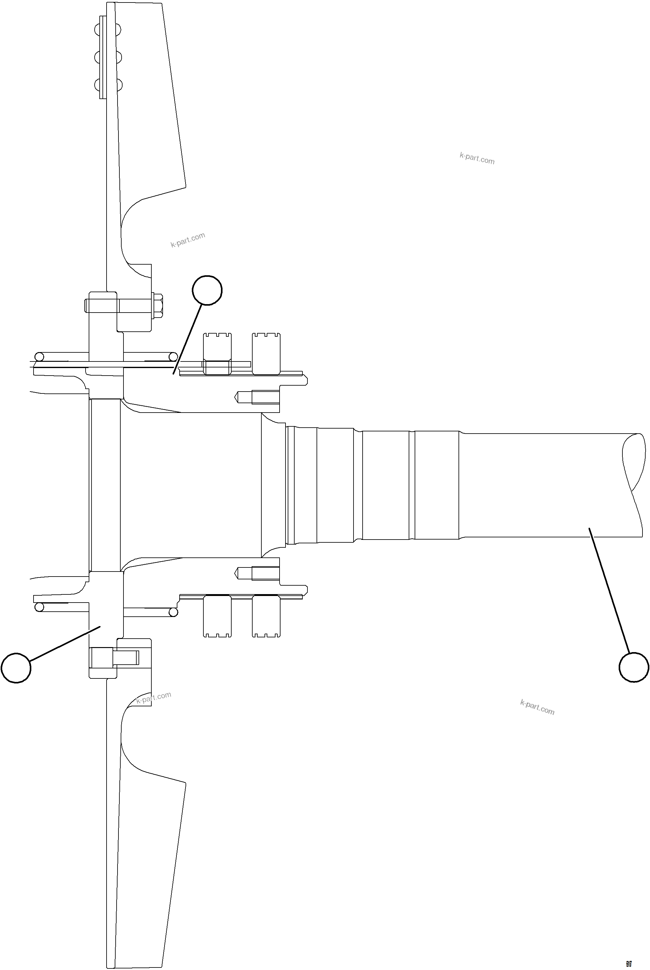 Komatsu parts book diagram for AFE75-V 980E-5 S/N A50069 - A50070  ANTAPACCAY: ALTERNATOR ROTOR ASSEMBLY    5/5    58B-06-07170