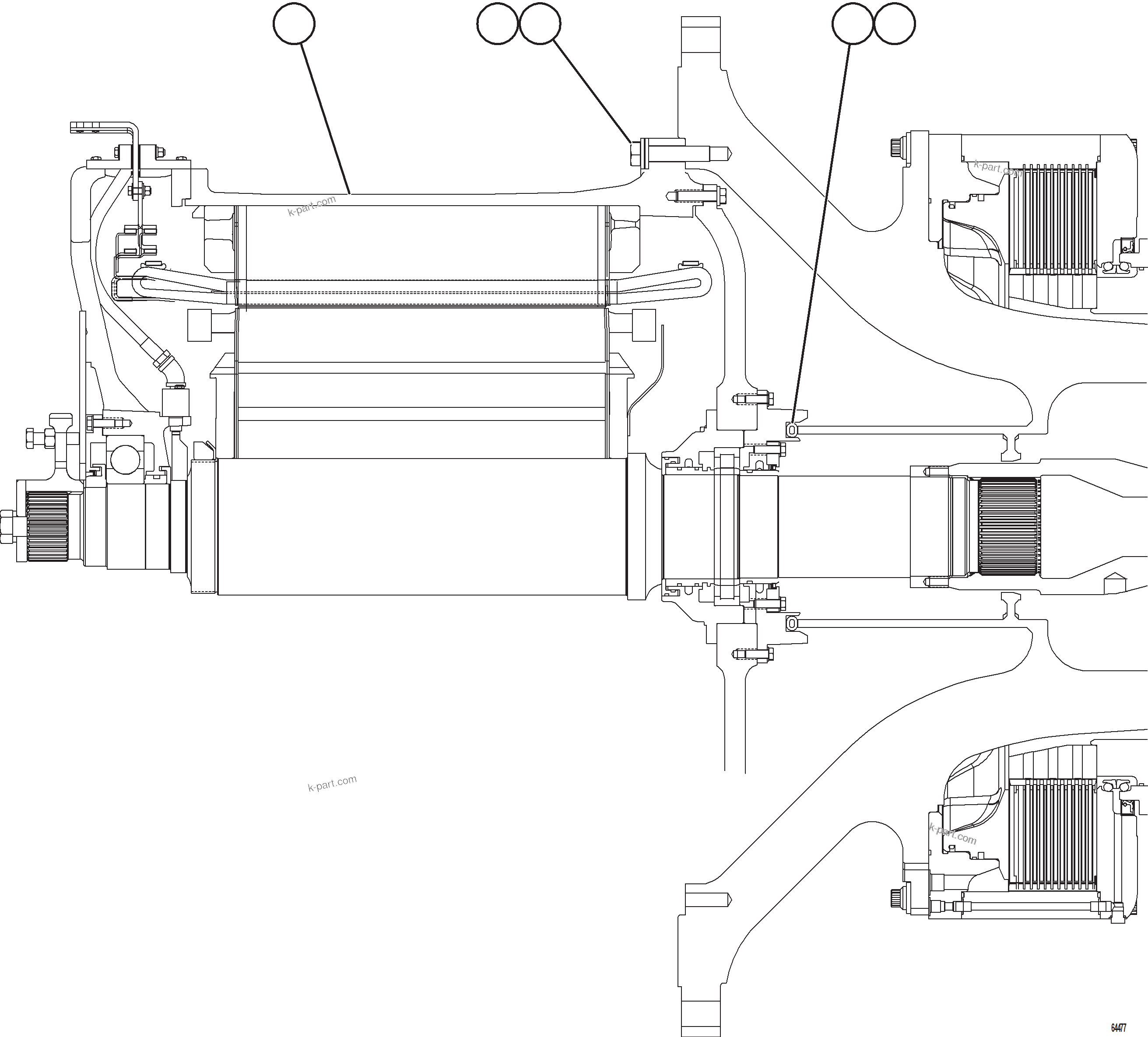 Komatsu parts book diagram for AFE75-V 980E-5 S/N A50069 - A50070  ANTAPACCAY: ELECTRIC WHEEL MOTOR INSTALLATION
