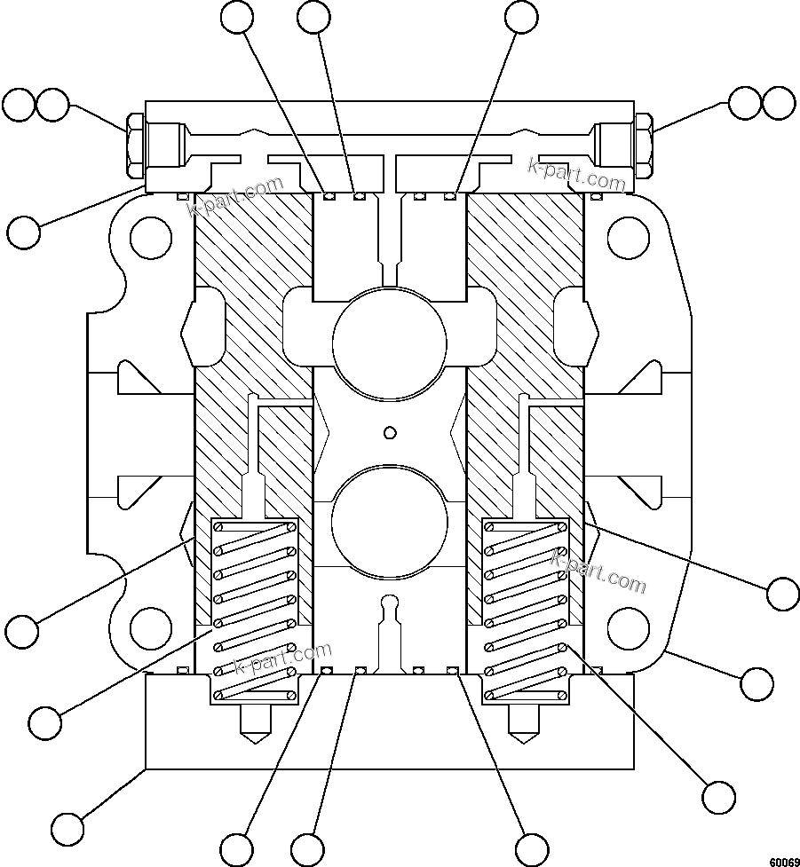 Komatsu parts book diagram for AFE75-V 980E-5 S/N A50069 - A50070  ANTAPACCAY: SPOOL SECTION ASSEMBLY - TANK    BF3050