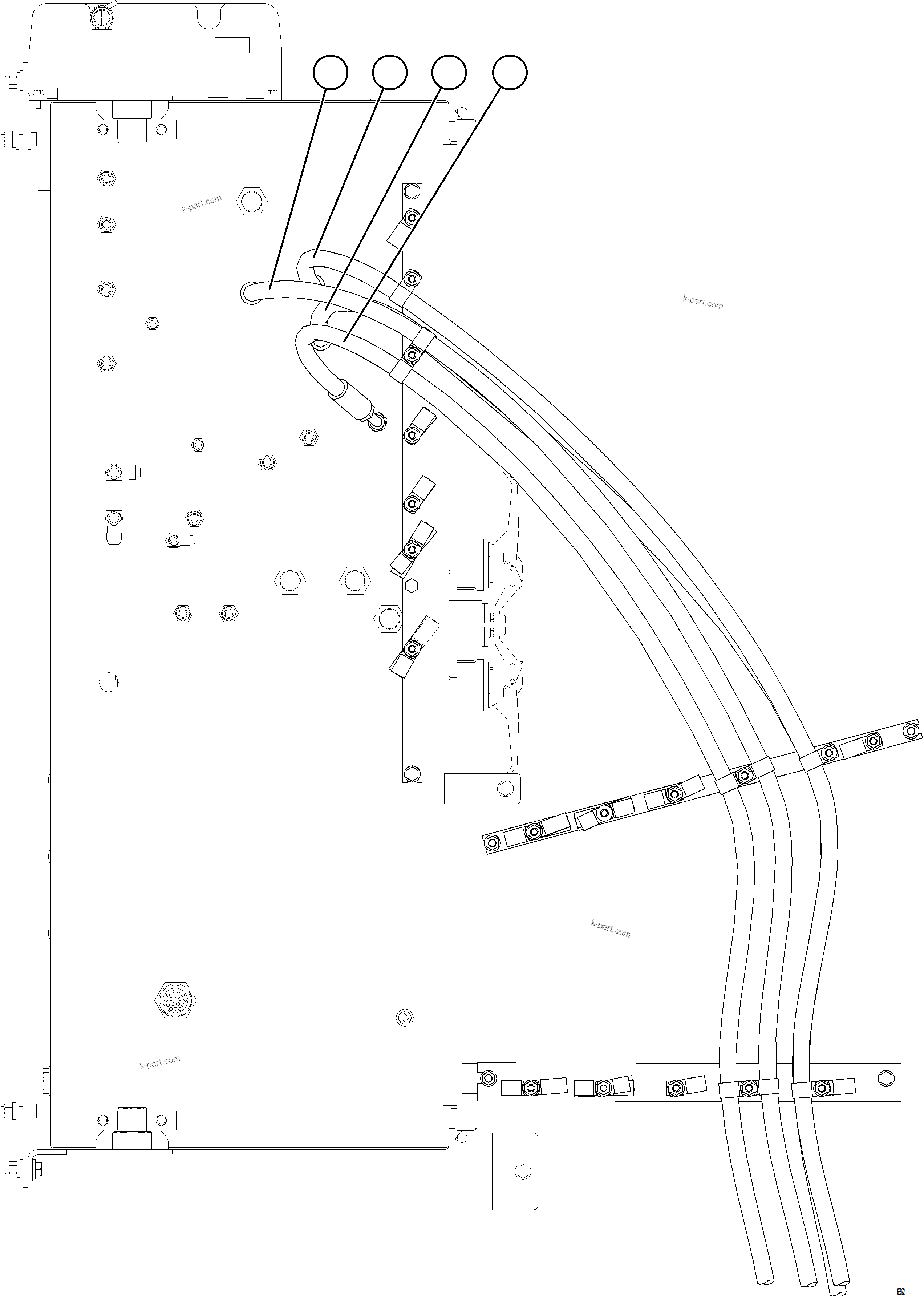 Komatsu parts book diagram for AFE75-V 980E-5 S/N A50069 - A50070  ANTAPACCAY: HYDRAULIC BRAKE CABINET PIPING - HOIST PILOT VALVE