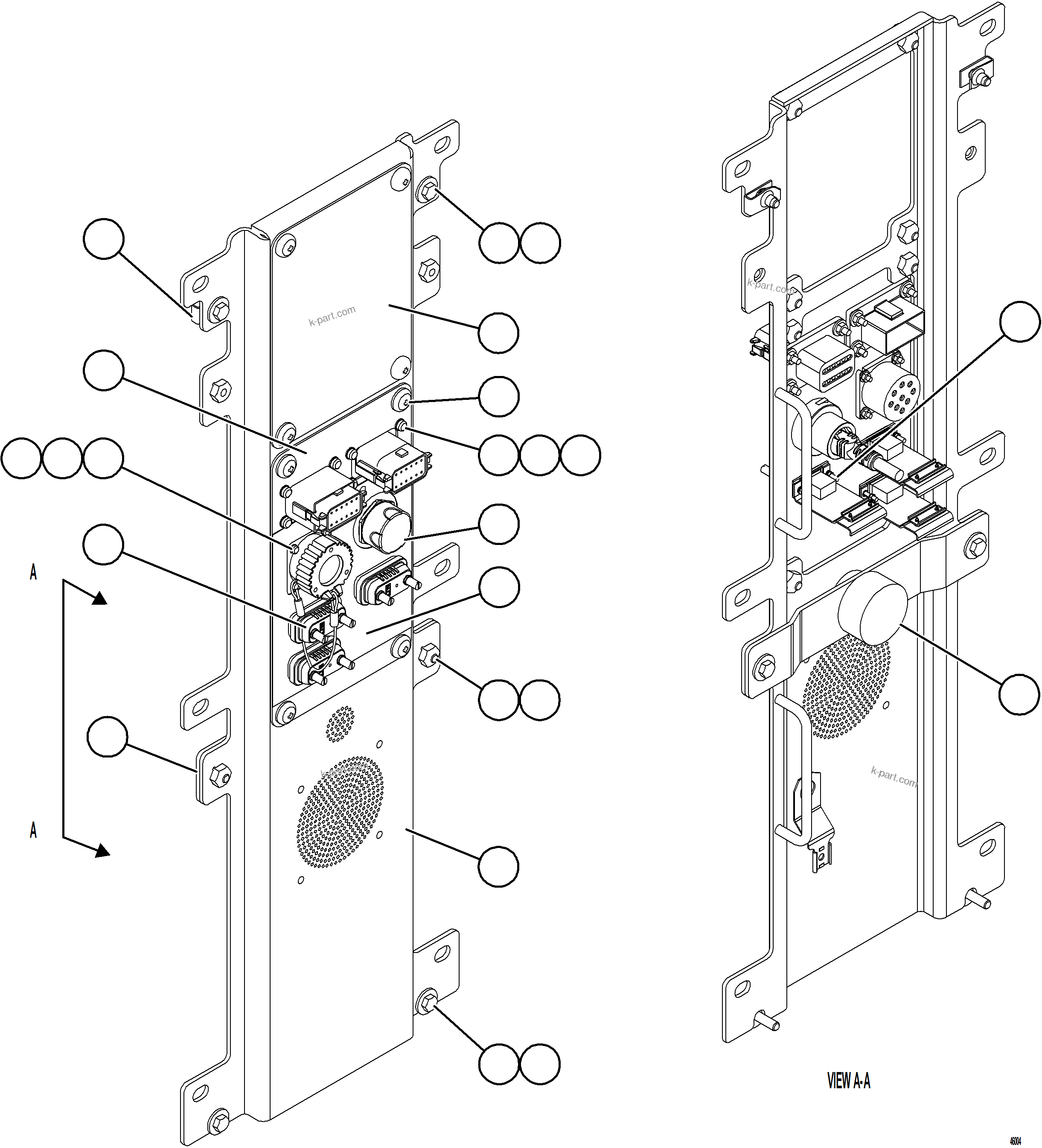 Komatsu parts book diagram for AFE75-V 980E-5 S/N A50069 - A50070  ANTAPACCAY: CAB DIAGNOSTIC PANEL