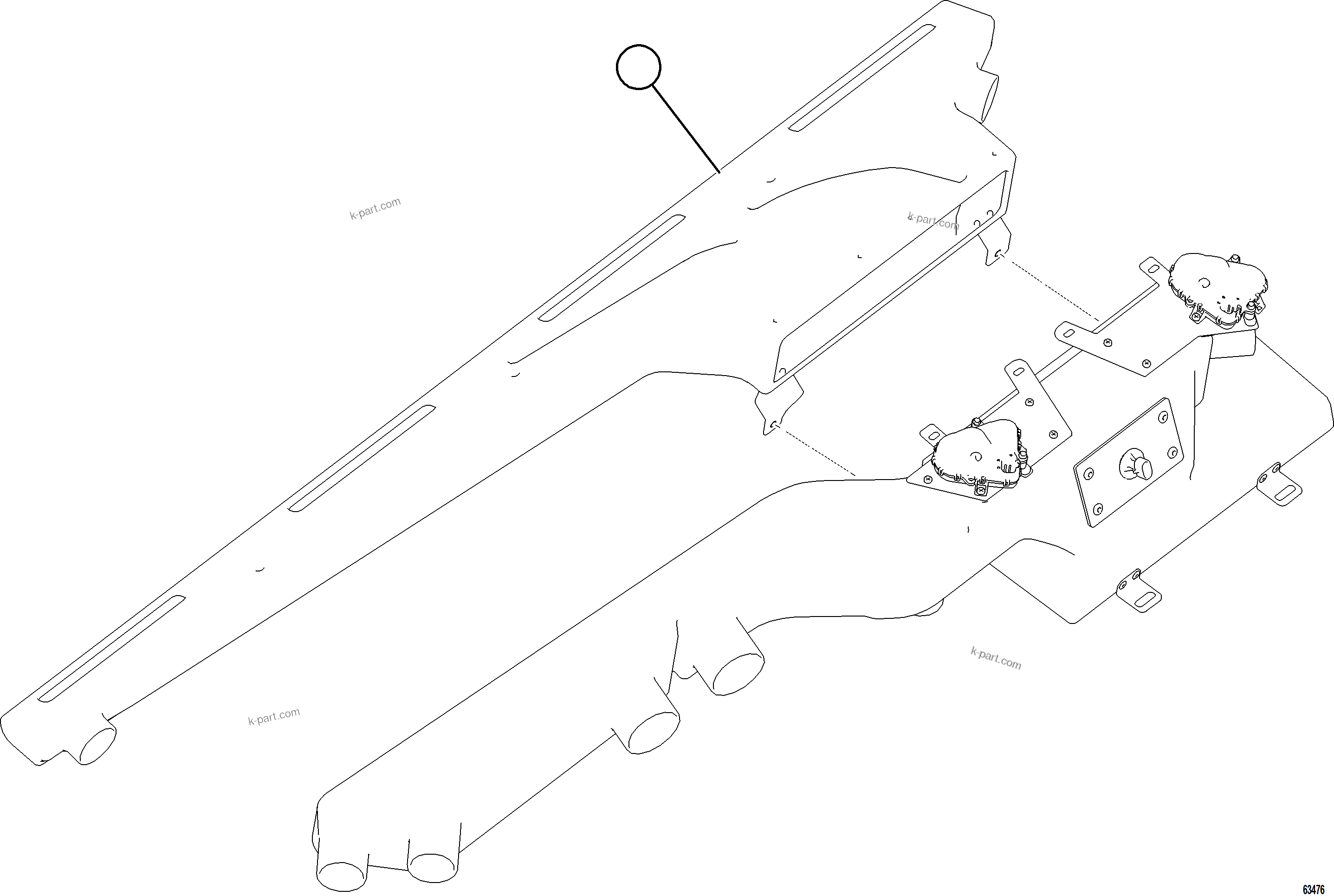 Komatsu parts book diagram for AFE75-V 980E-5 S/N A50069 - A50070  ANTAPACCAY: HVAC DEFROST DUCT ASSEMBLY    58E-98-20031