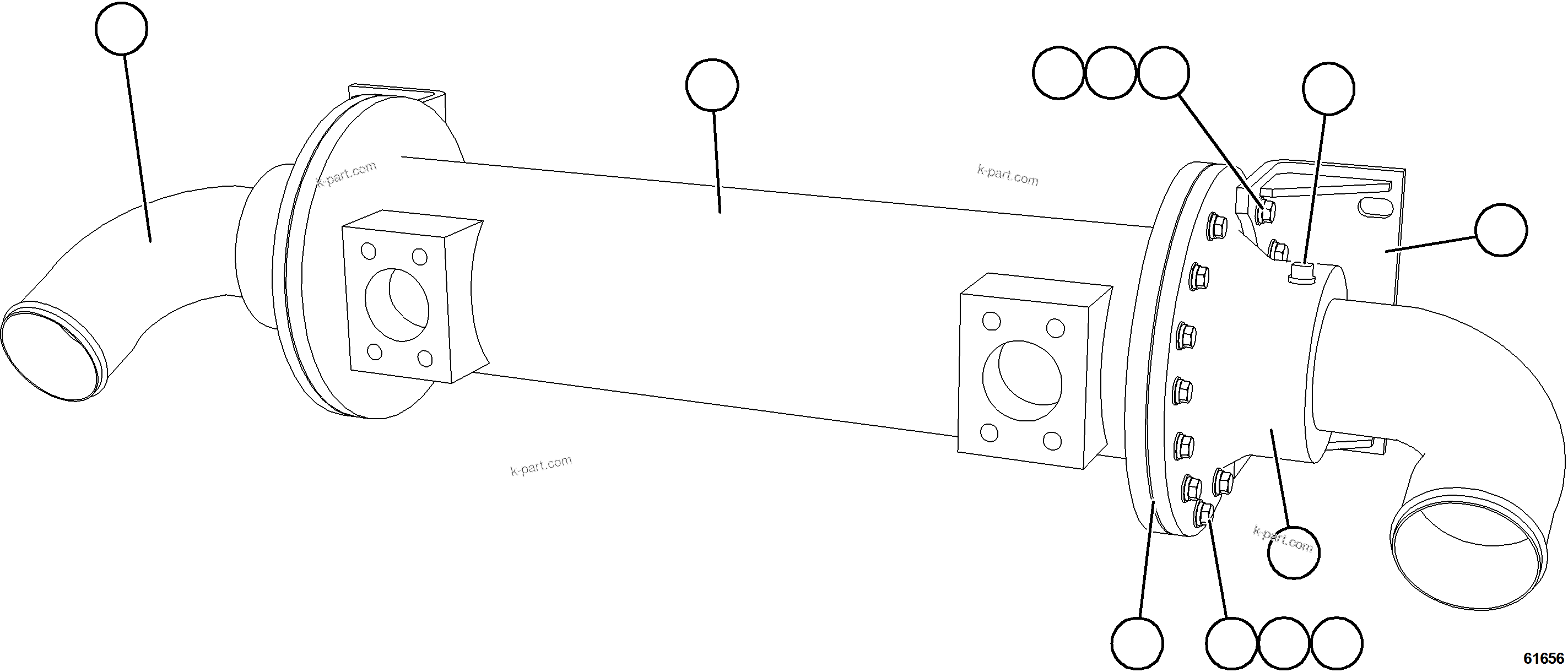 Komatsu parts book diagram for AFE75-W 980E-5 S/N A50071 - A50079  ESPERANZA SUR: HEAT EXCHANGER    PC2843