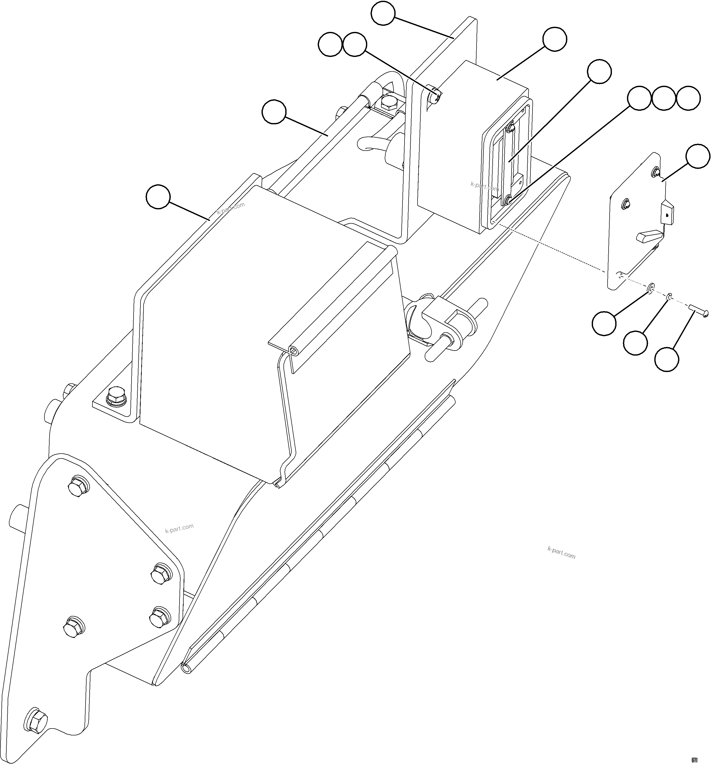 Komatsu parts book diagram for AFE75-W 980E-5 S/N A50071 - A50079  ESPERANZA SUR: GROUND LEVEL LADDER LIGHTS SWITCH
