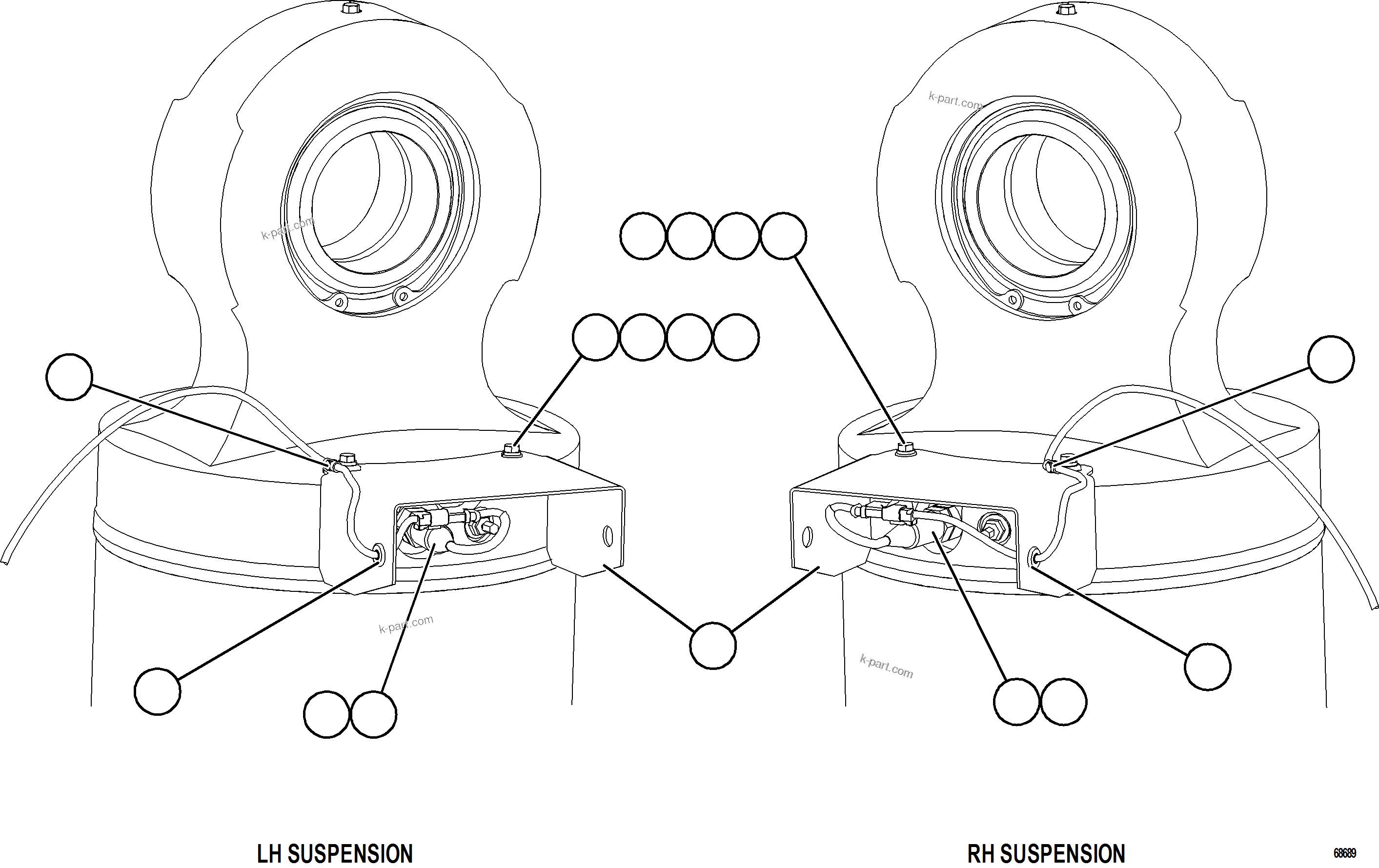Komatsu parts book diagram for AFE75-W 980E-5 S/N A50071 - A50079  ESPERANZA SUR: PLM PRESSURE SENSOR - REAR SUSPENSIONS    1/2