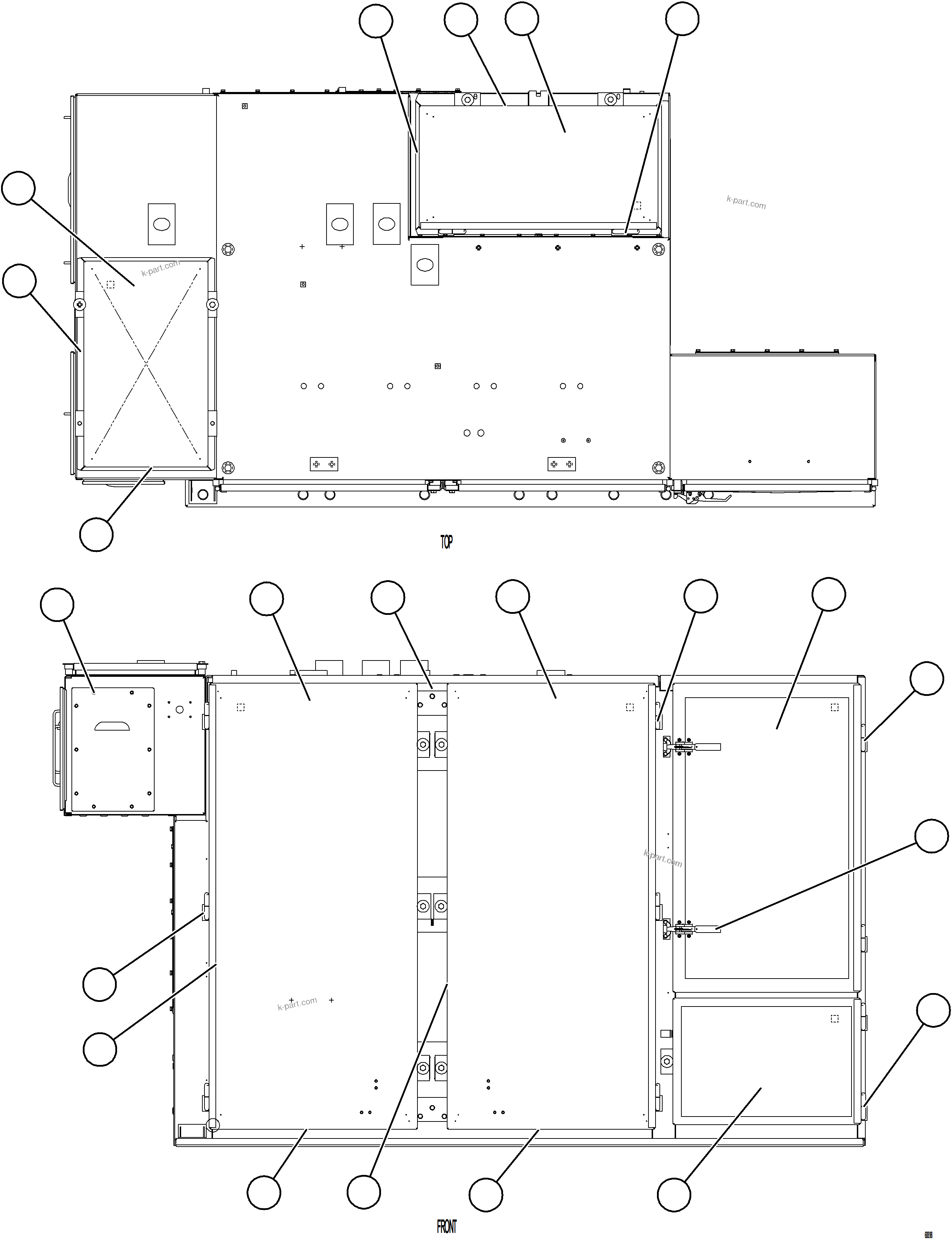 Komatsu parts book diagram for AFE75-W 980E-5 S/N A50071 - A50079  ESPERANZA SUR: CONTROL CABINET    12/15    58B-43-01001