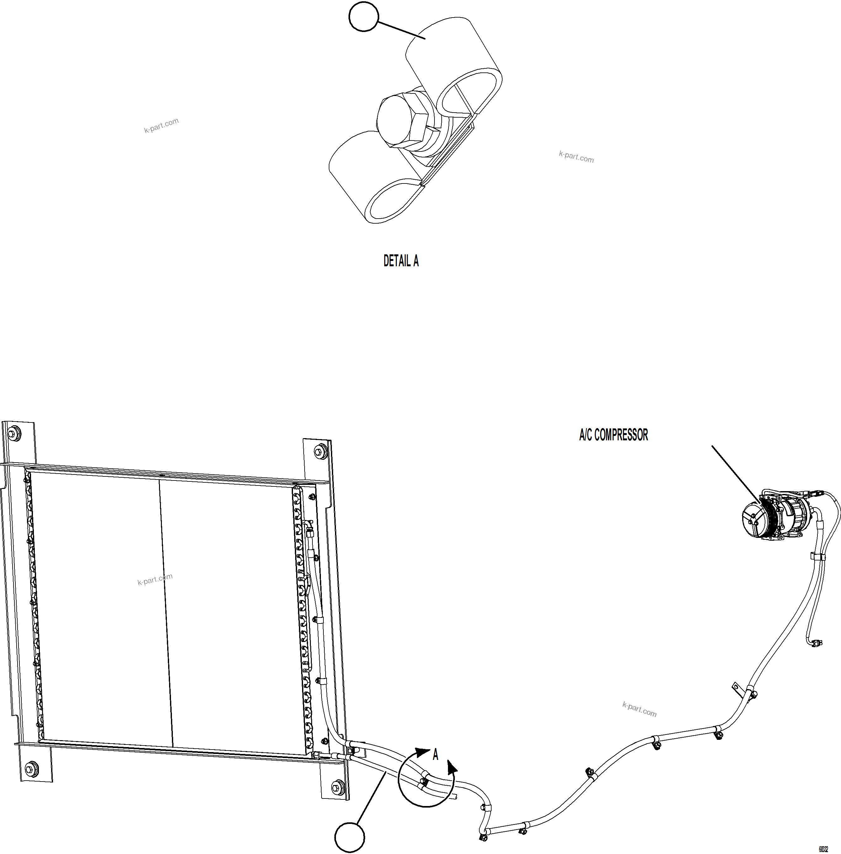 Komatsu parts book diagram for AFE75-W 980E-5 S/N A50071 - A50079  ESPERANZA SUR: A/C CONDENSER INSTALLATION    2/2