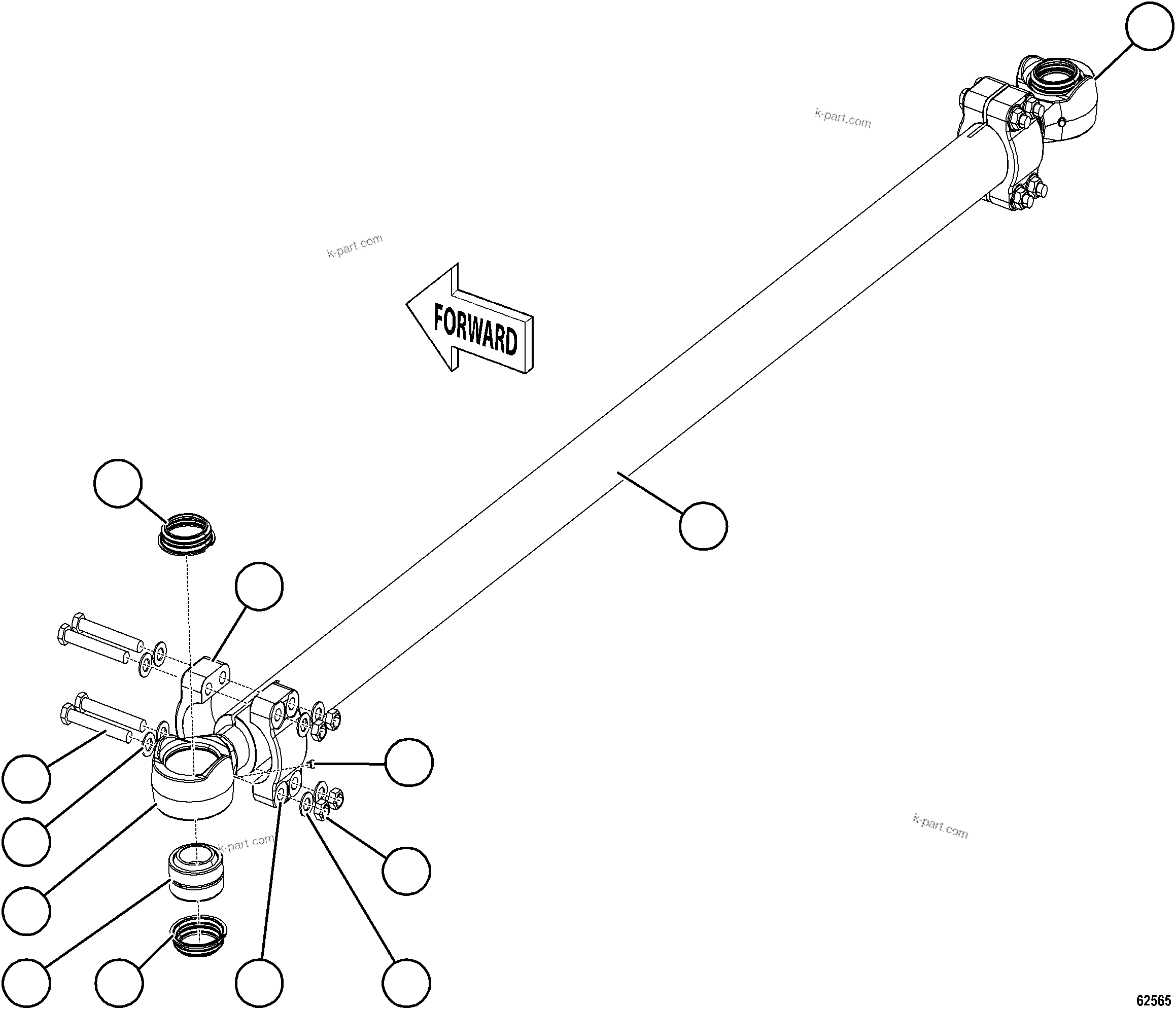 Komatsu parts book diagram for AFE75-W 980E-5 S/N A50071 - A50079  ESPERANZA SUR: TIE ROD ASSEMBLY    58B-40-00200