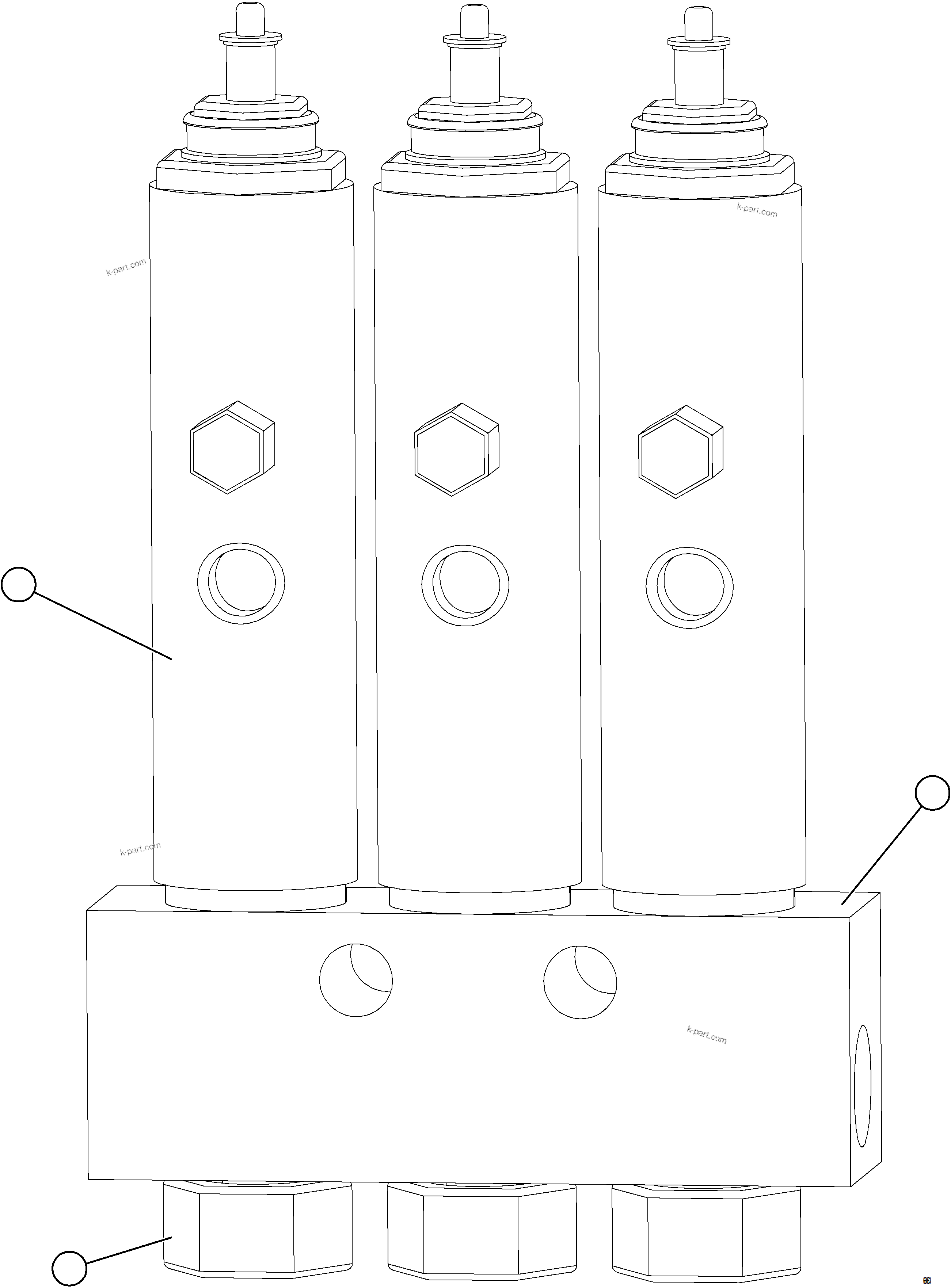 Komatsu parts book diagram for AFE75-W 980E-5 S/N A50071 - A50079  ESPERANZA SUR: 3-PIECE INJECTOR ASSEMBLY    TA4410