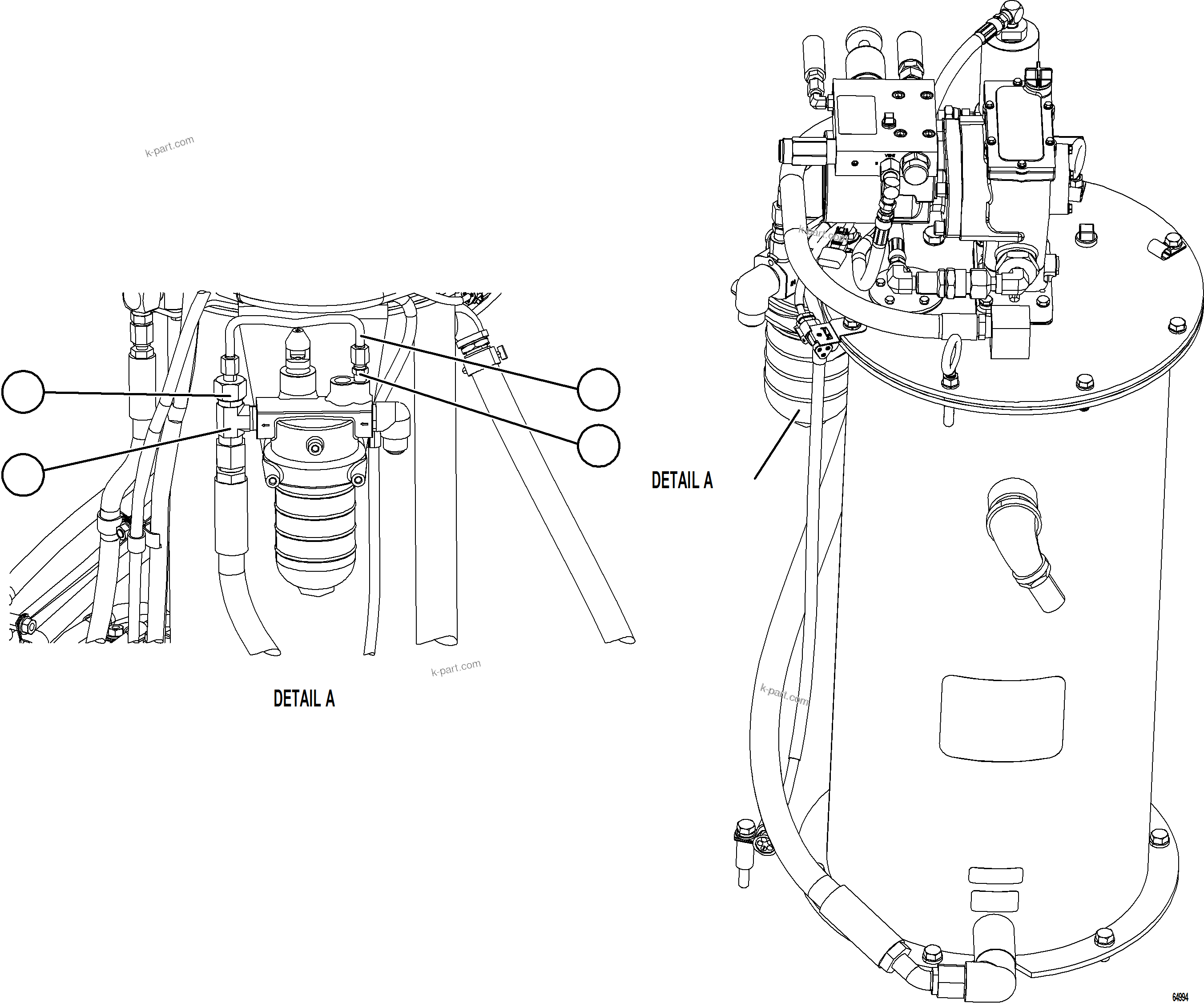 Komatsu parts book diagram for AFE75-W 980E-5 S/N A50071 - A50079  ESPERANZA SUR: LUBRICATION PUMP SUB-ASSEMBLY    2/2