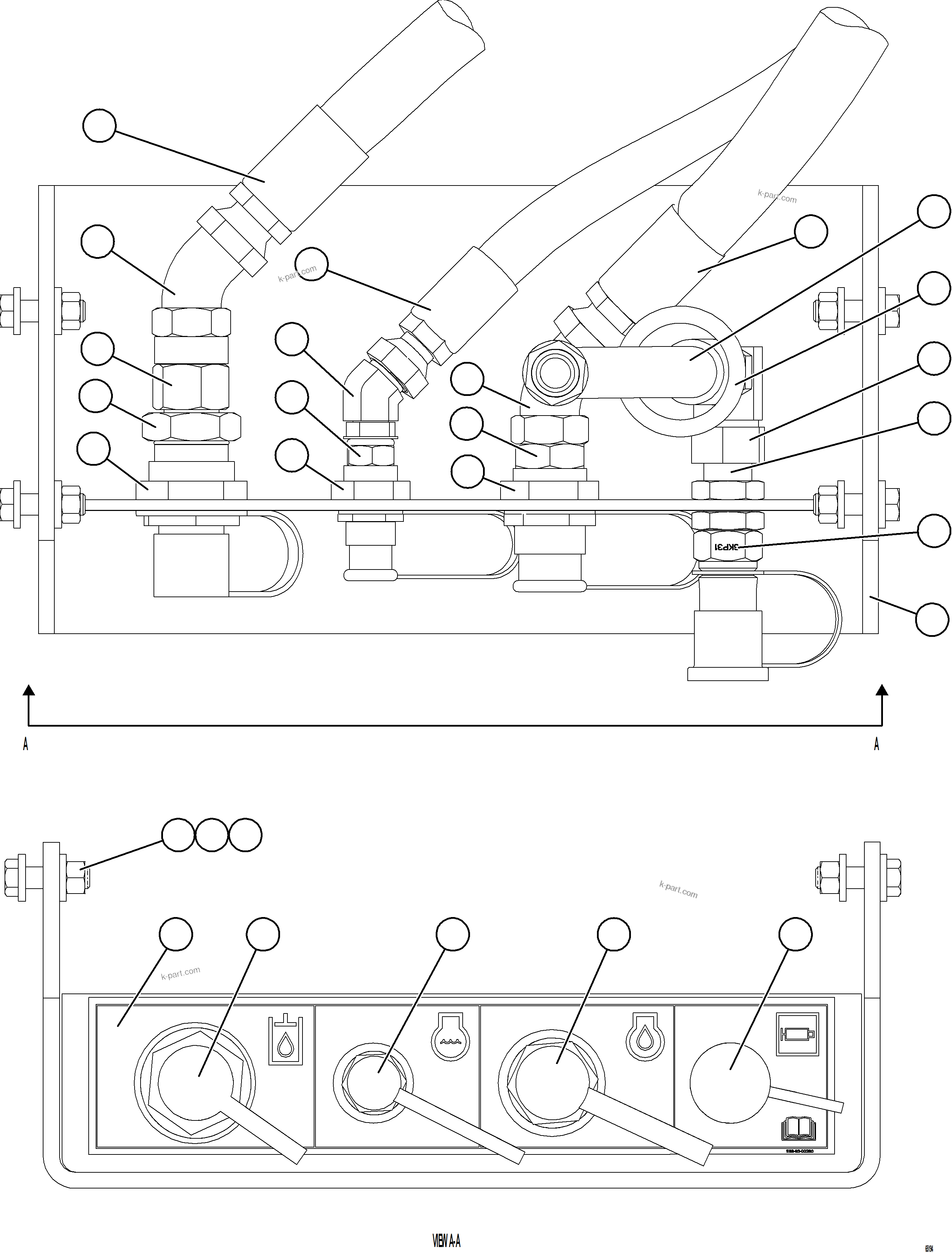 Komatsu parts book diagram for AFE75-W 980E-5 S/N A50071 - A50079  ESPERANZA SUR: REMOTE SERVICE CENTER    1/3