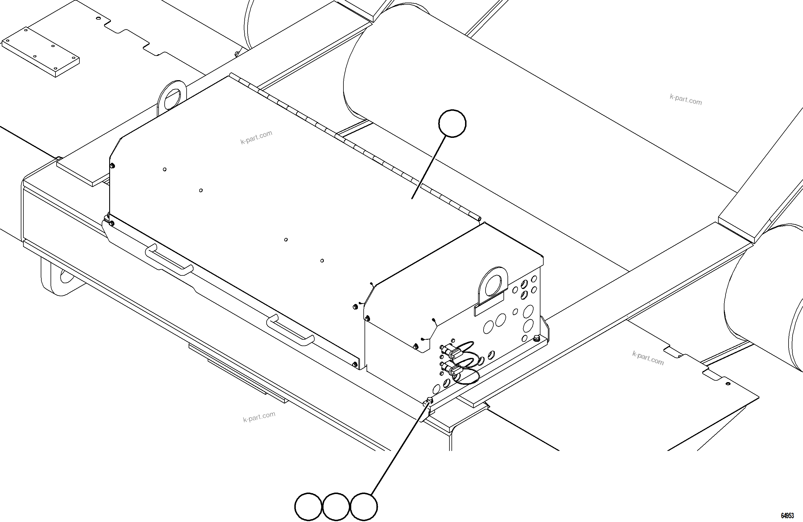 Komatsu parts book diagram for AFE77-AH 830E-5 S/N A50088 - A50098  BMA STOCK: BATTERY BOX INSTALLATION
