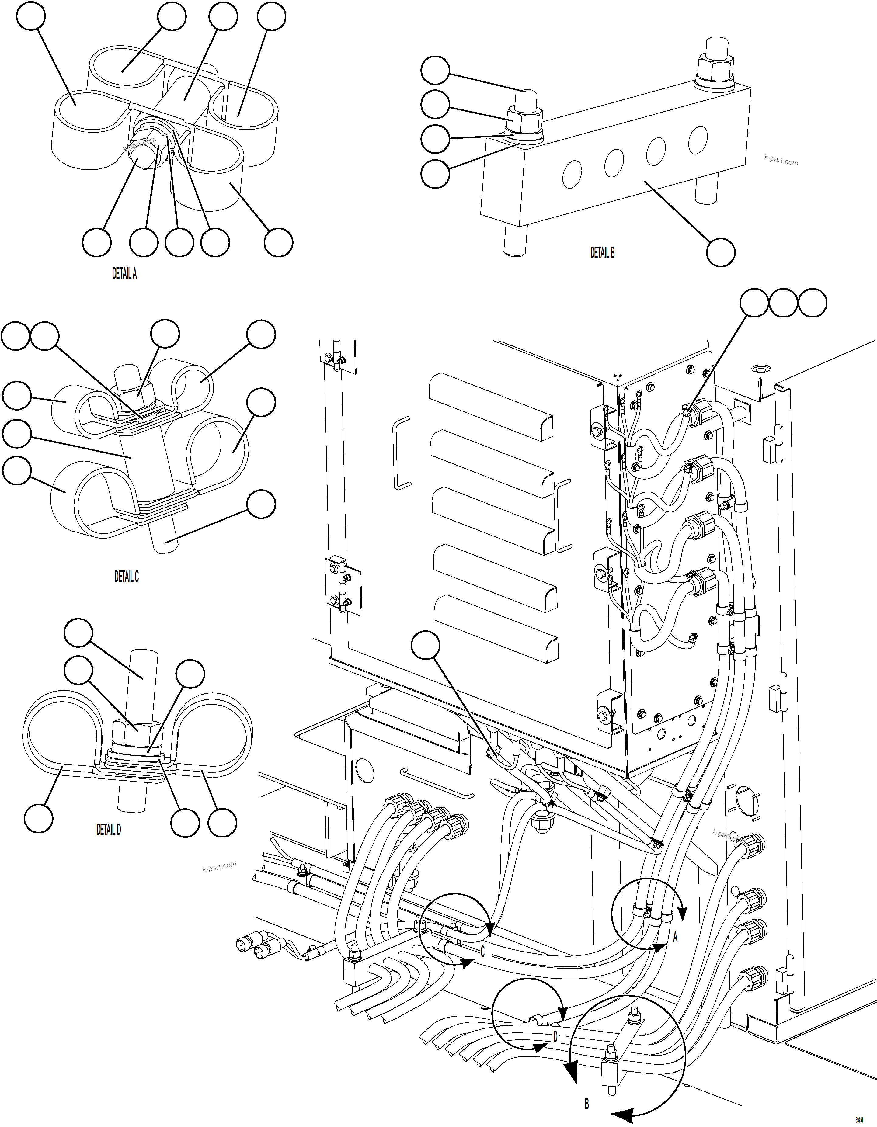 Komatsu parts book diagram for AFE77-AH 830E-5 S/N A50088 - A50098  BMA STOCK: CONTROL CABINET EXTERNAL WIRING - RETARDING GRID