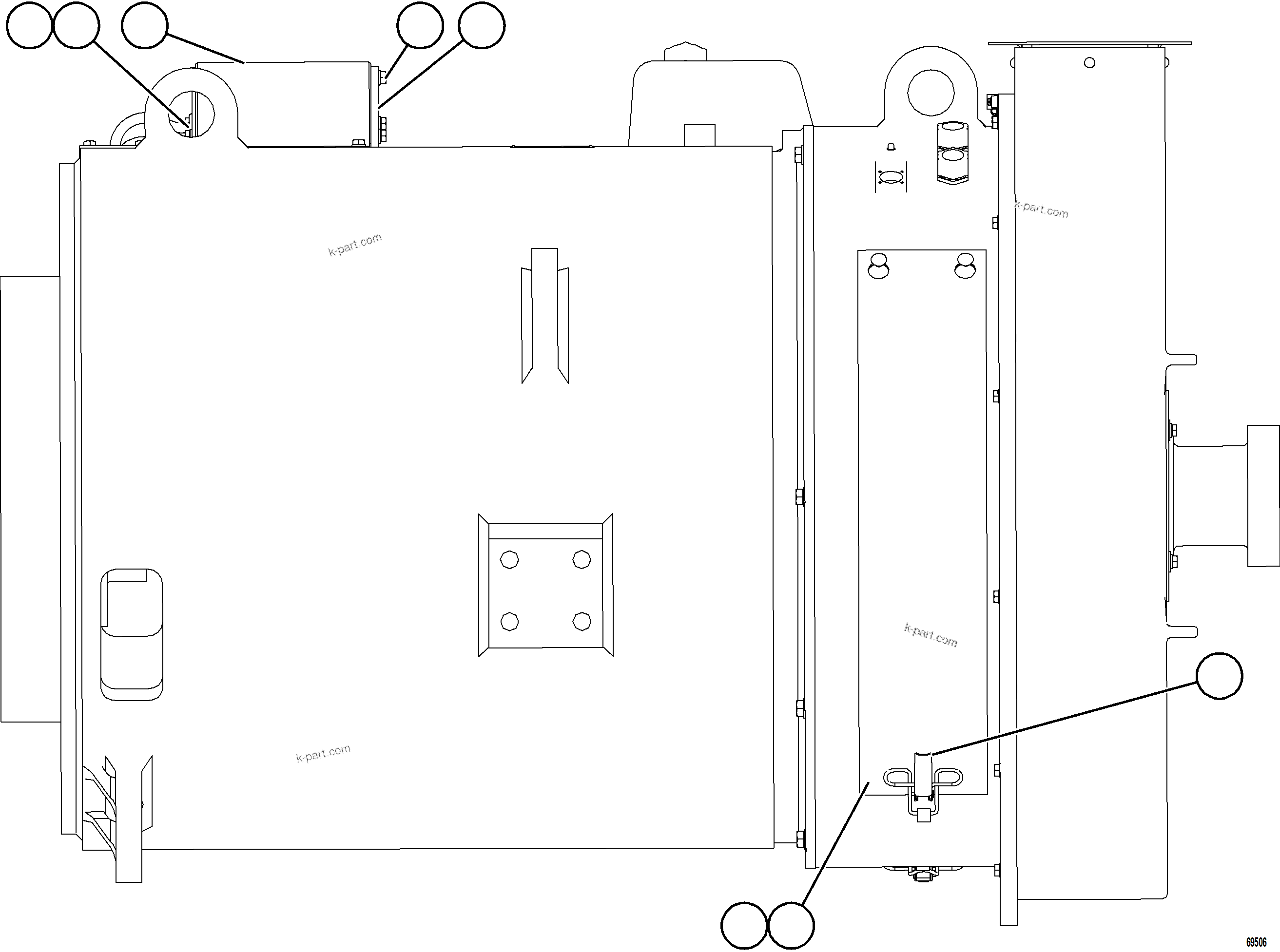 Komatsu parts book diagram for AFE77-AH 830E-5 S/N A50088 - A50098  BMA STOCK: ALTERNATOR ASSEMBLY    1/6    58F-06-11301