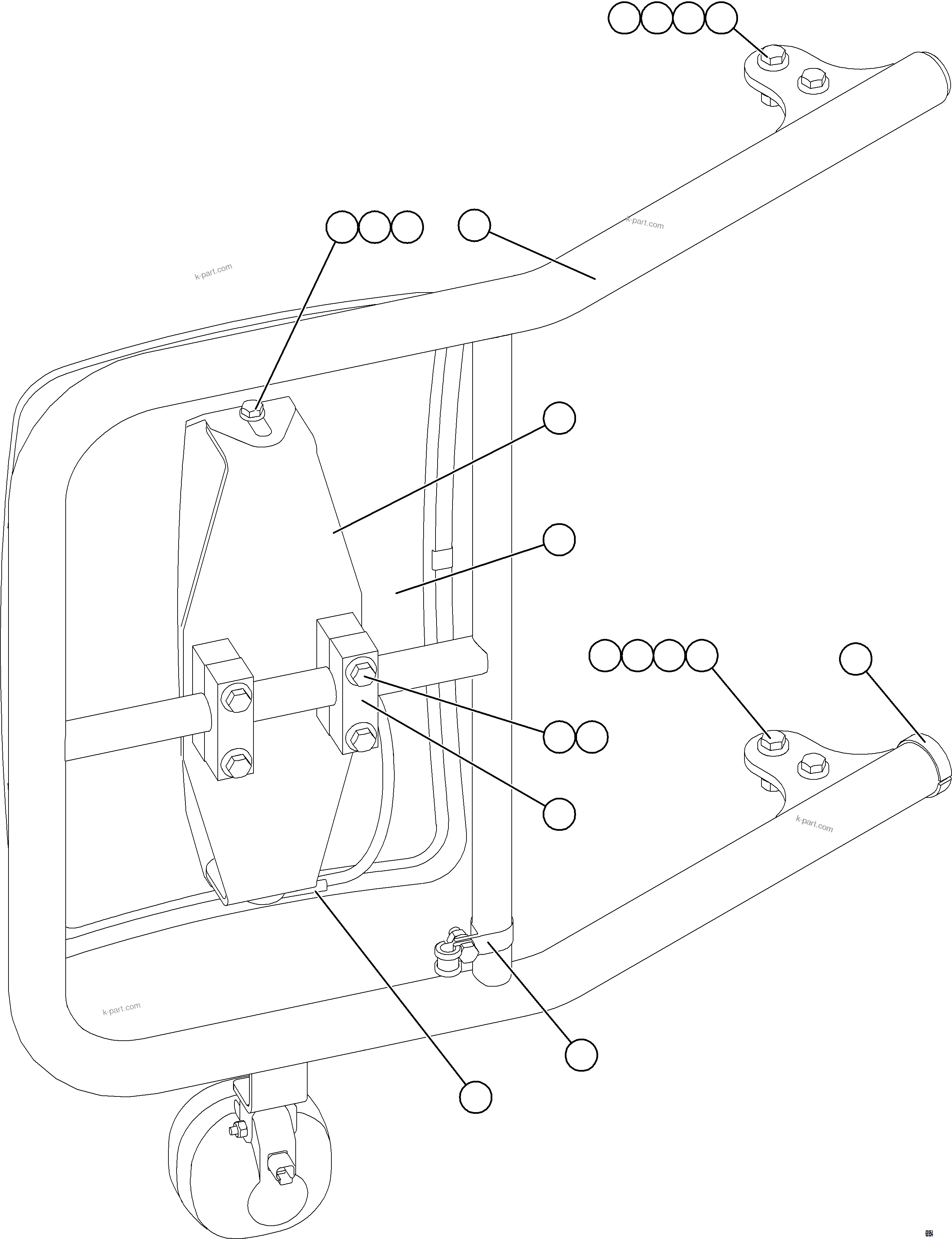 Komatsu parts book diagram for AFE77-AH 830E-5 S/N A50088 - A50098  BMA STOCK: RH MIRROR INSTALLATION