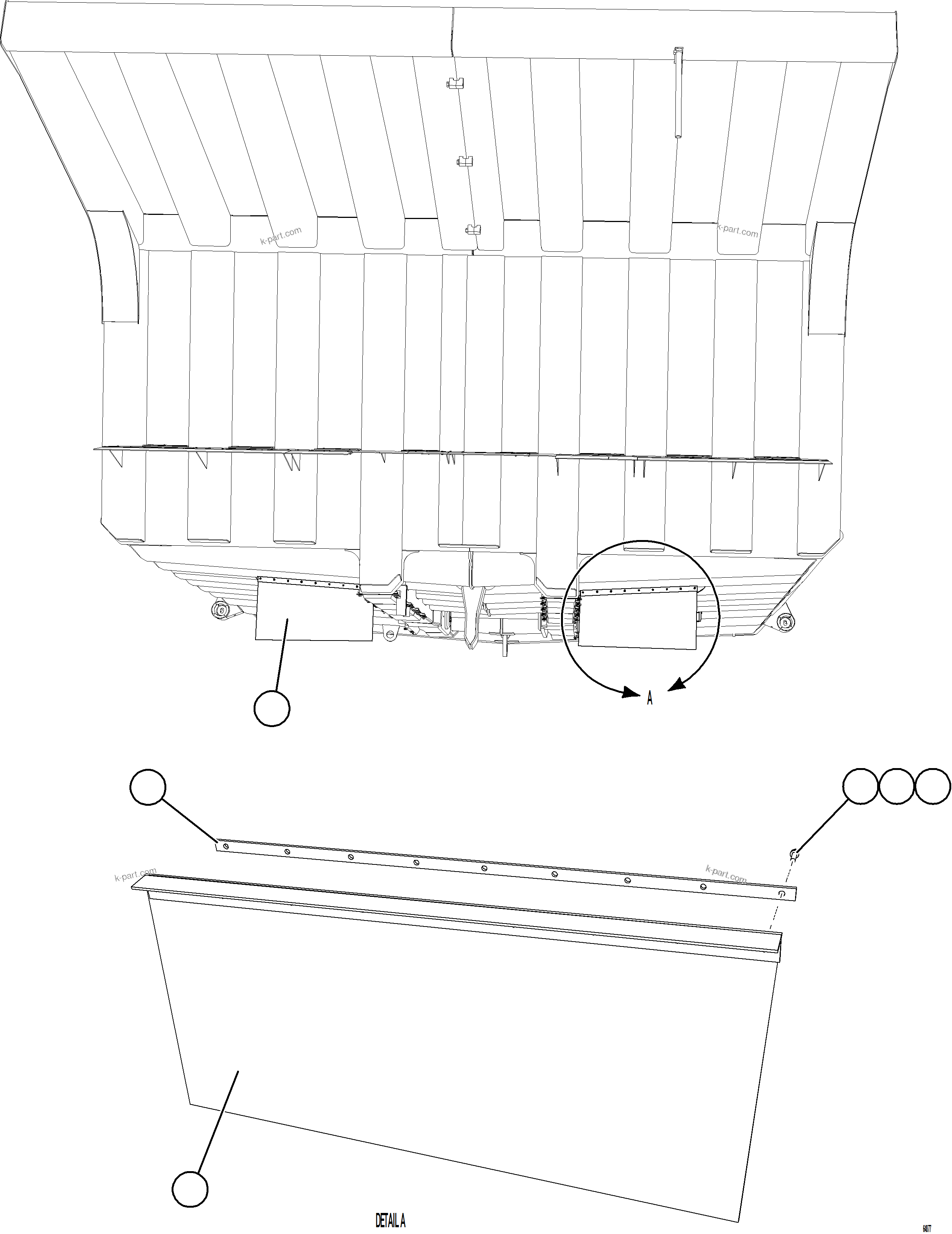 Komatsu parts book diagram for AFE77-AH 830E-5 S/N A50088 - A50098  BMA STOCK: DUMP BODY MUD FLAPS    1/2