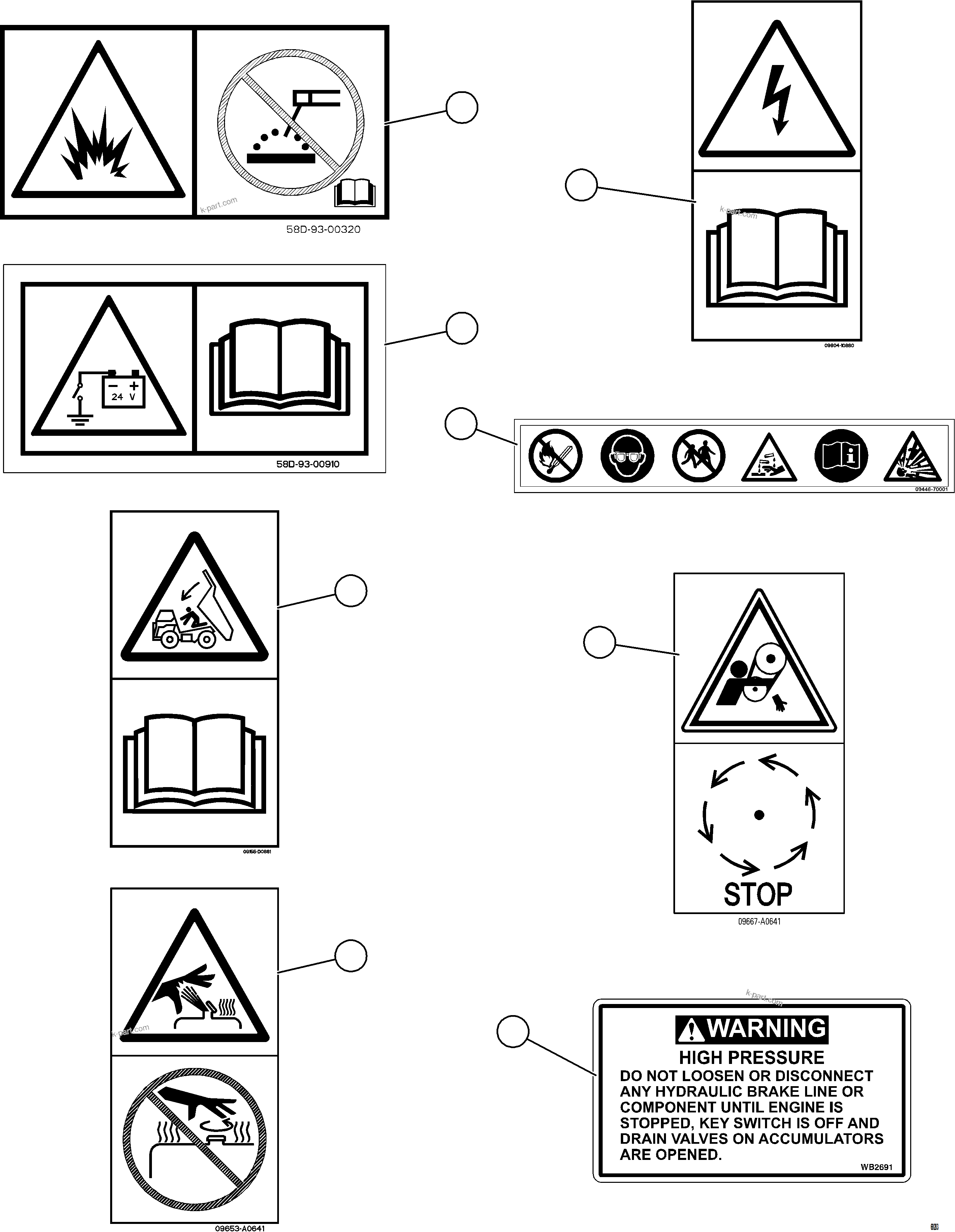 Komatsu parts book diagram for AFE77-AH 830E-5 S/N A50088 - A50098  BMA STOCK: SAFETY LABELS    4/5