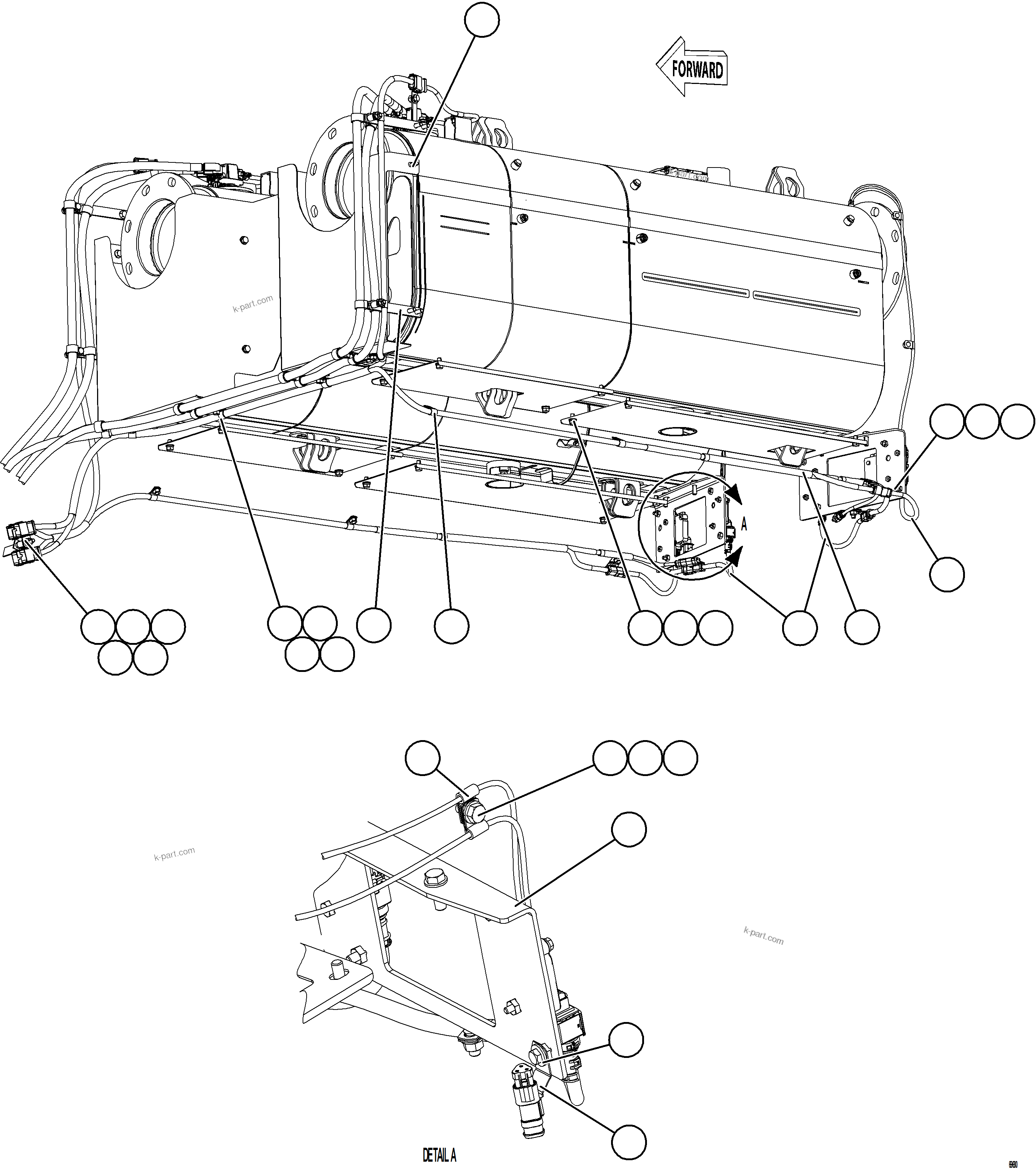 Komatsu parts book diagram for AFE77-AJ 830E-5 S/N A50100 - A50101  MANTOS COPPER: DEF SYSTEM WIRING    3/3
