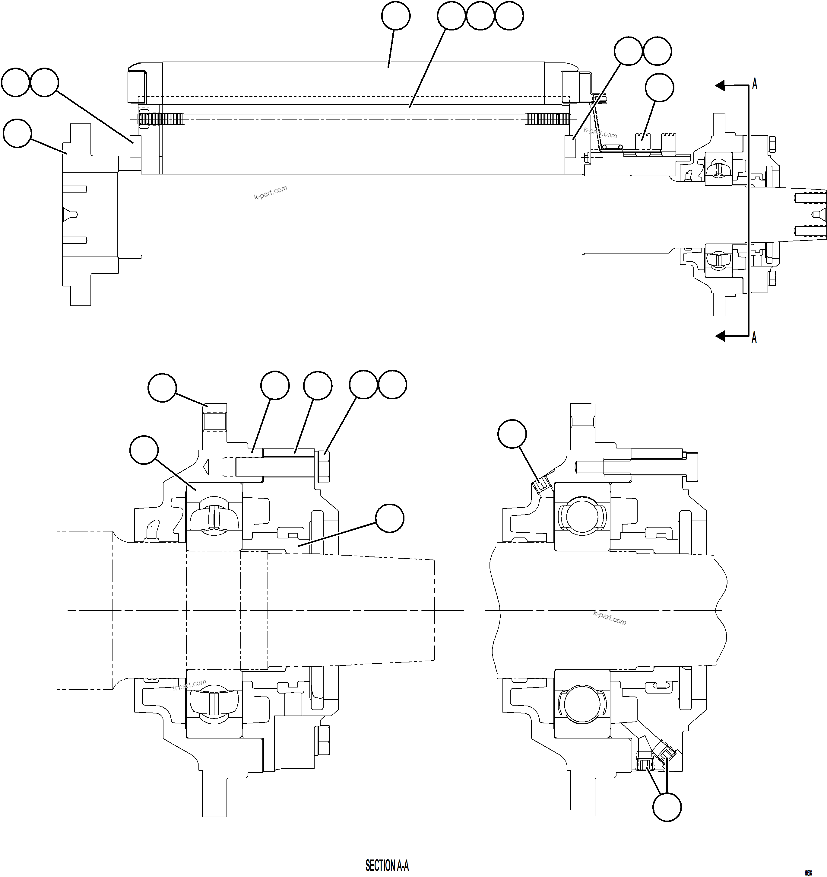 Komatsu parts book diagram for AFE77-AJ 830E-5 S/N A50100 - A50101  MANTOS COPPER: ALTERNATOR - ROTOR ASSEMBLY  2/2    58F-43-03101