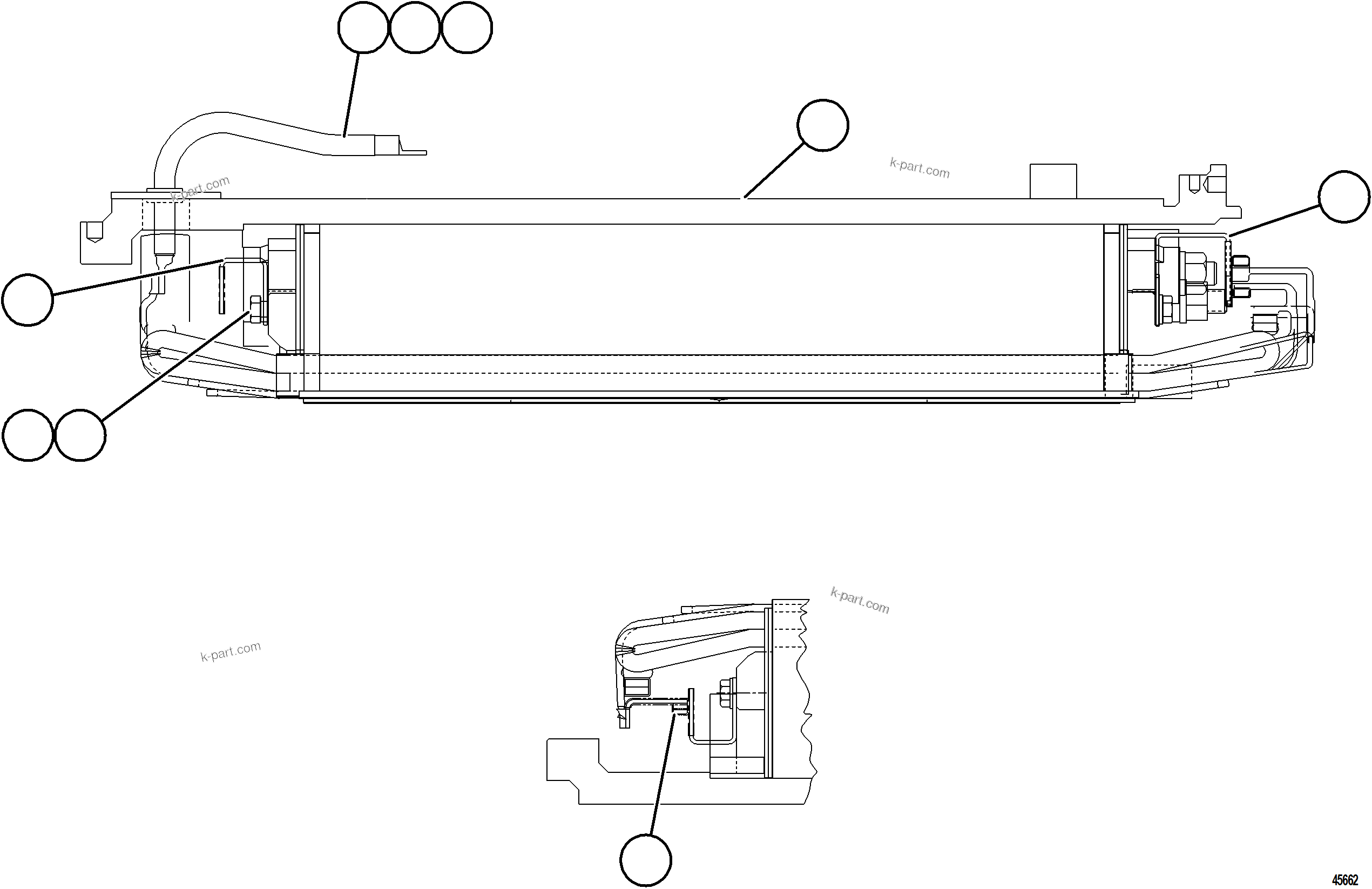 Komatsu parts book diagram for AFE77-AJ 830E-5 S/N A50100 - A50101  MANTOS COPPER: ALTERNATOR - STATOR ASSEMBLY    58F-43-03160