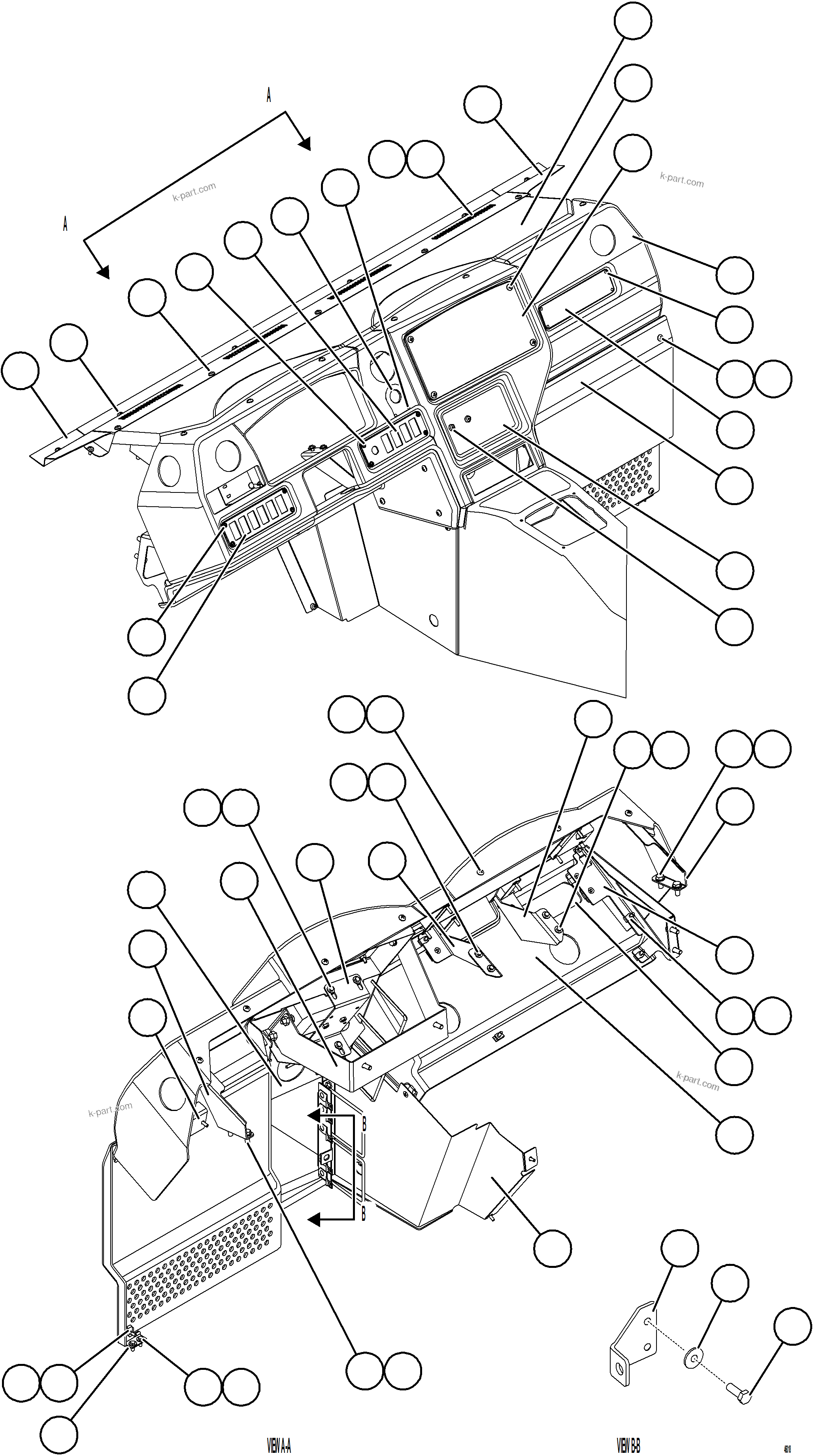 Komatsu parts book diagram for AFE77-AJ 830E-5 S/N A50100 - A50101  MANTOS COPPER: INSTRUMENT PANEL