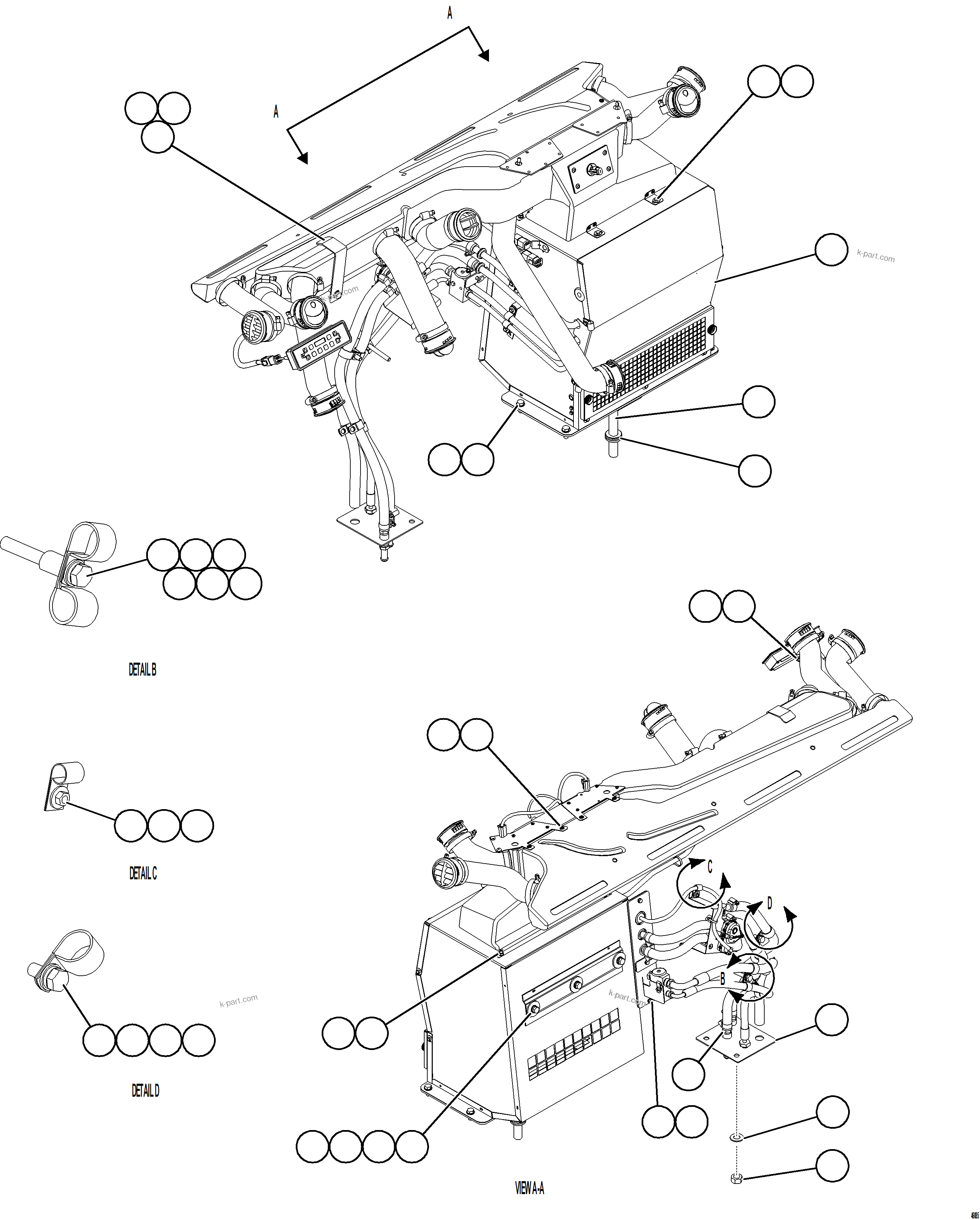 Komatsu parts book diagram for AFE77-AJ 830E-5 S/N A50100 - A50101  MANTOS COPPER: HVAC INSTALLATION
