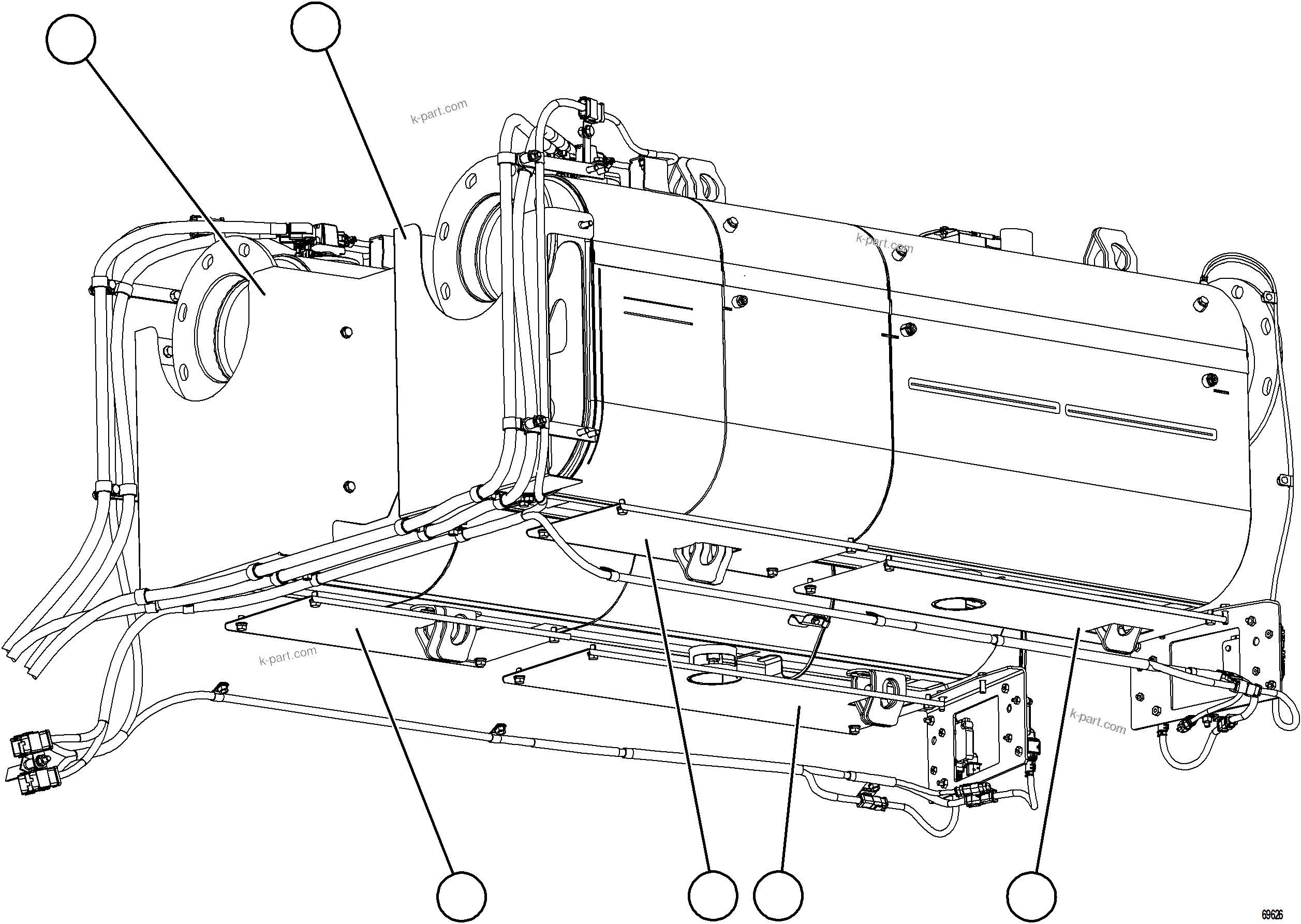 Komatsu parts book diagram for AFE77-AJ 830E-5 S/N A50100 - A50101  MANTOS COPPER: SCR ASSEMBLY HEAT SHIELDS